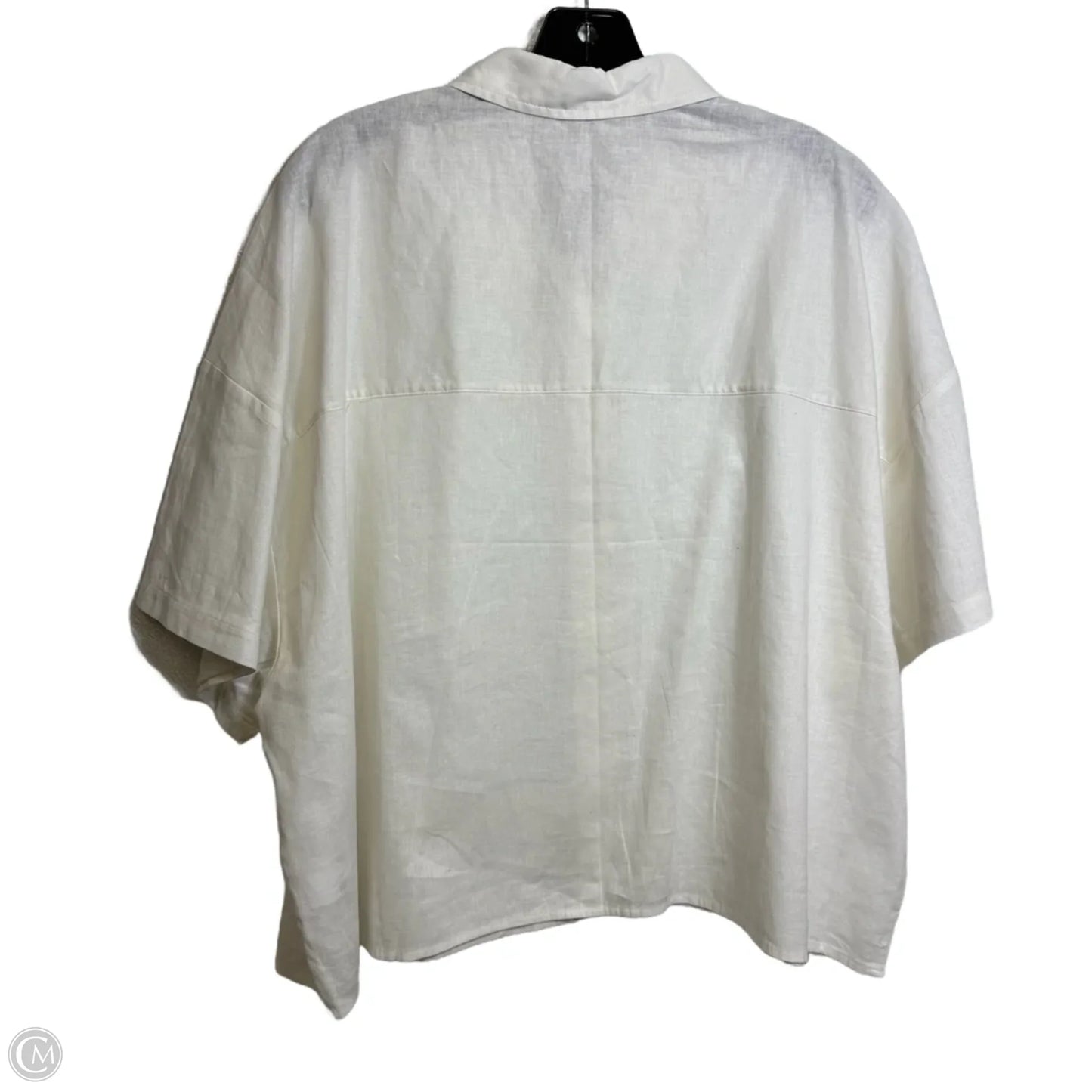 Top Short Sleeve By Express In White, Size: Xl