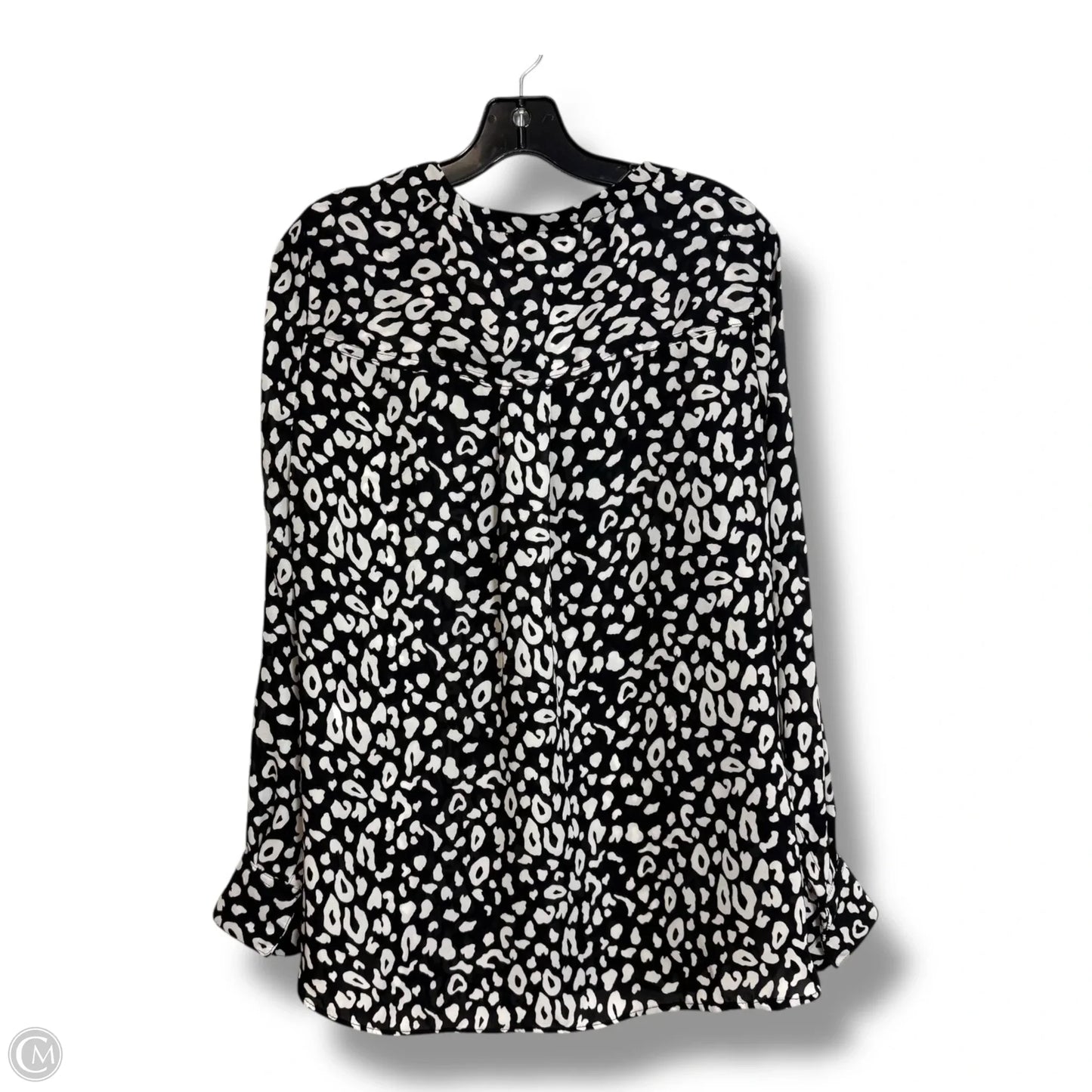 Top Long Sleeve By Apt 9 In Black & White, Size: Xxl