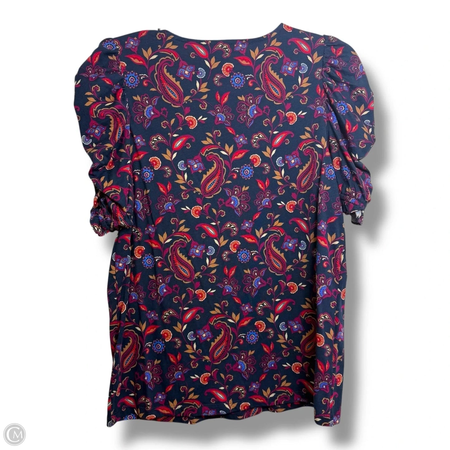 Top Short Sleeve By Loft In Paisley Print, Size: M