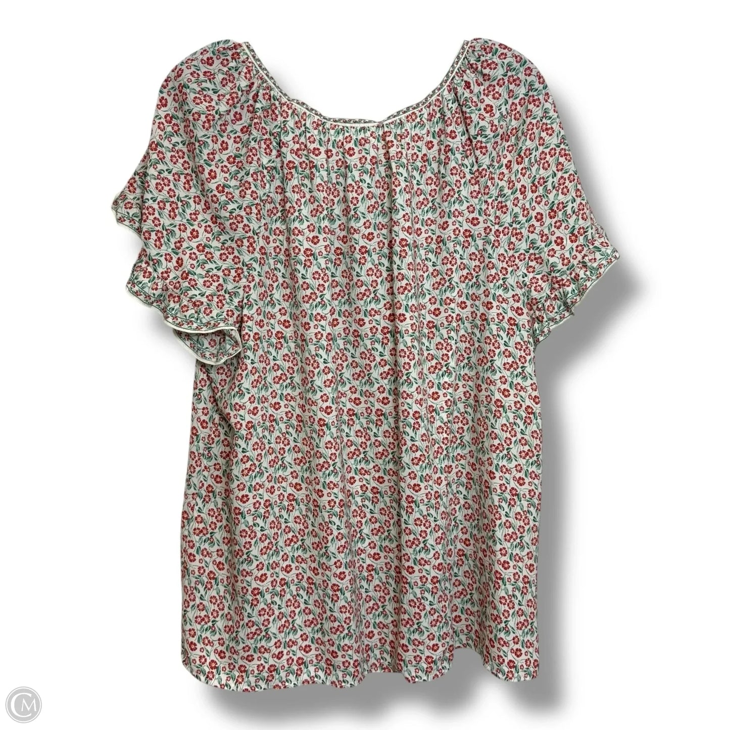 Top Short Sleeve By Max Studio In Floral Print, Size: 2x