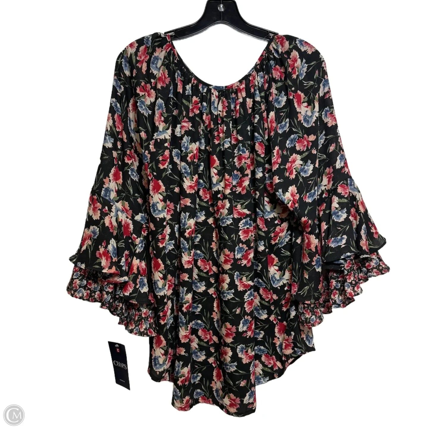Top Long Sleeve By Chaps In Floral Print, Size: 1x