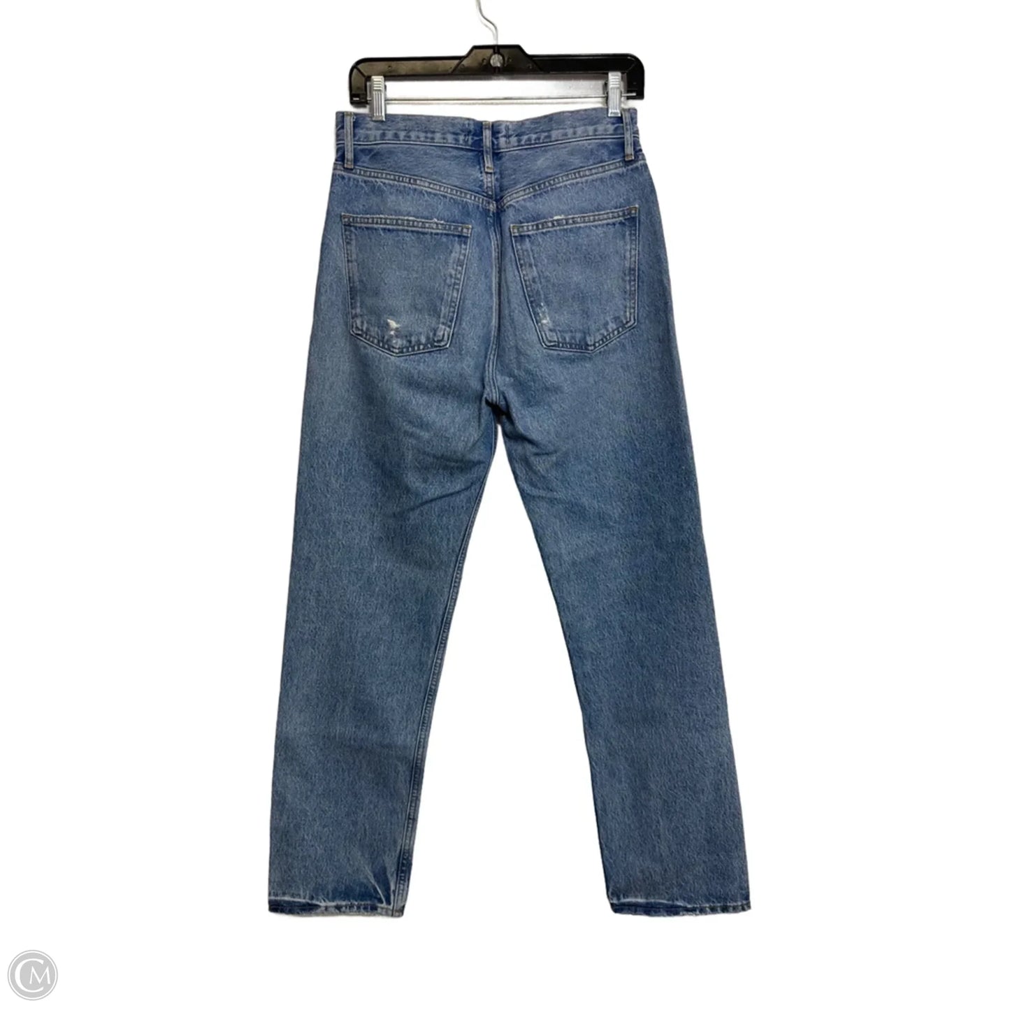 Jeans Straight By Agolde In Blue Denim, Size: 4
