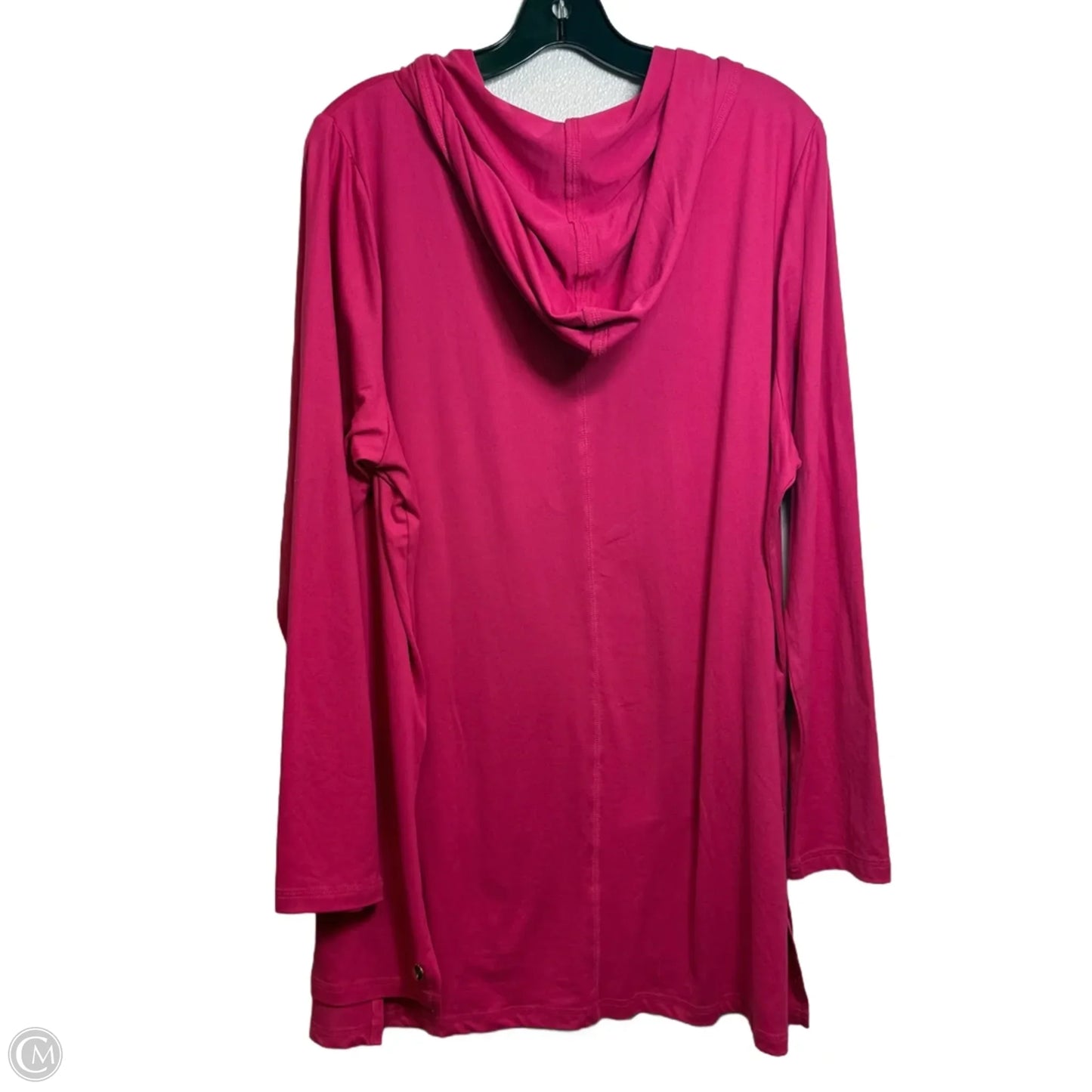 Athletic Top Long Sleeve Hoodie By Livi Active In Pink, Size: 1x