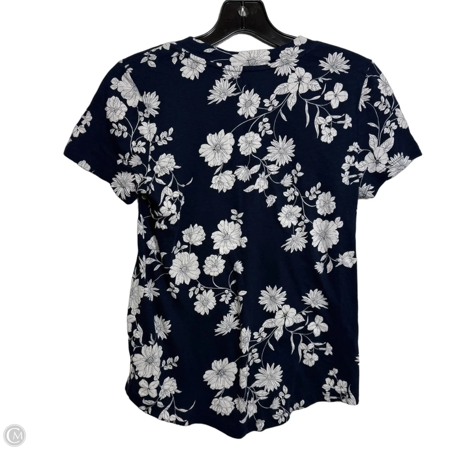 Top Short Sleeve Basic By Loft In Navy, Size: Xsp