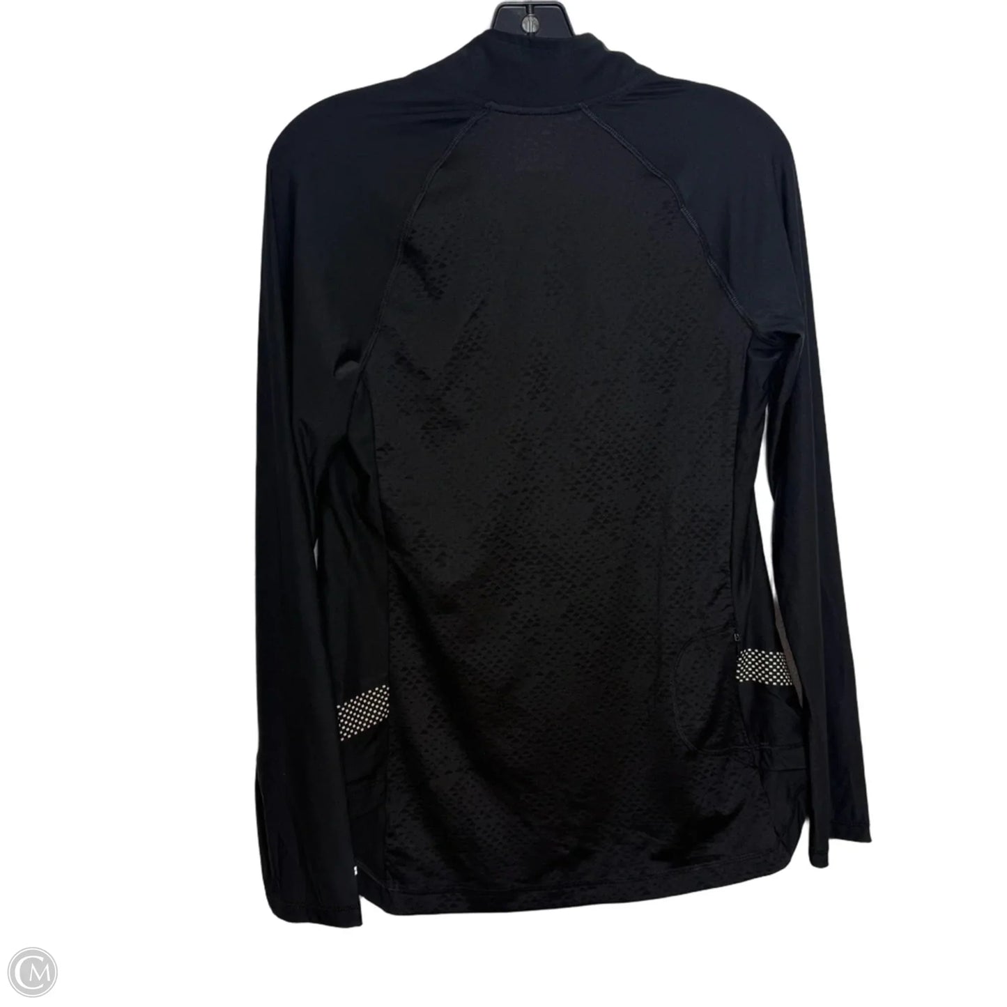 Athletic Top Long Sleeve Collar By Hind In Black, Size: S