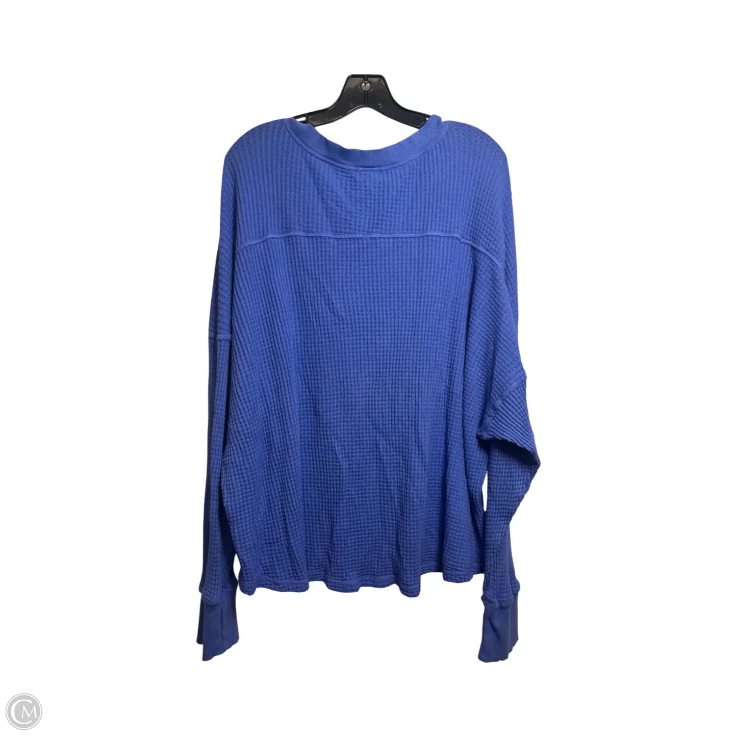 Top Long Sleeve Basic By Offline In Blue, Size: Xxl