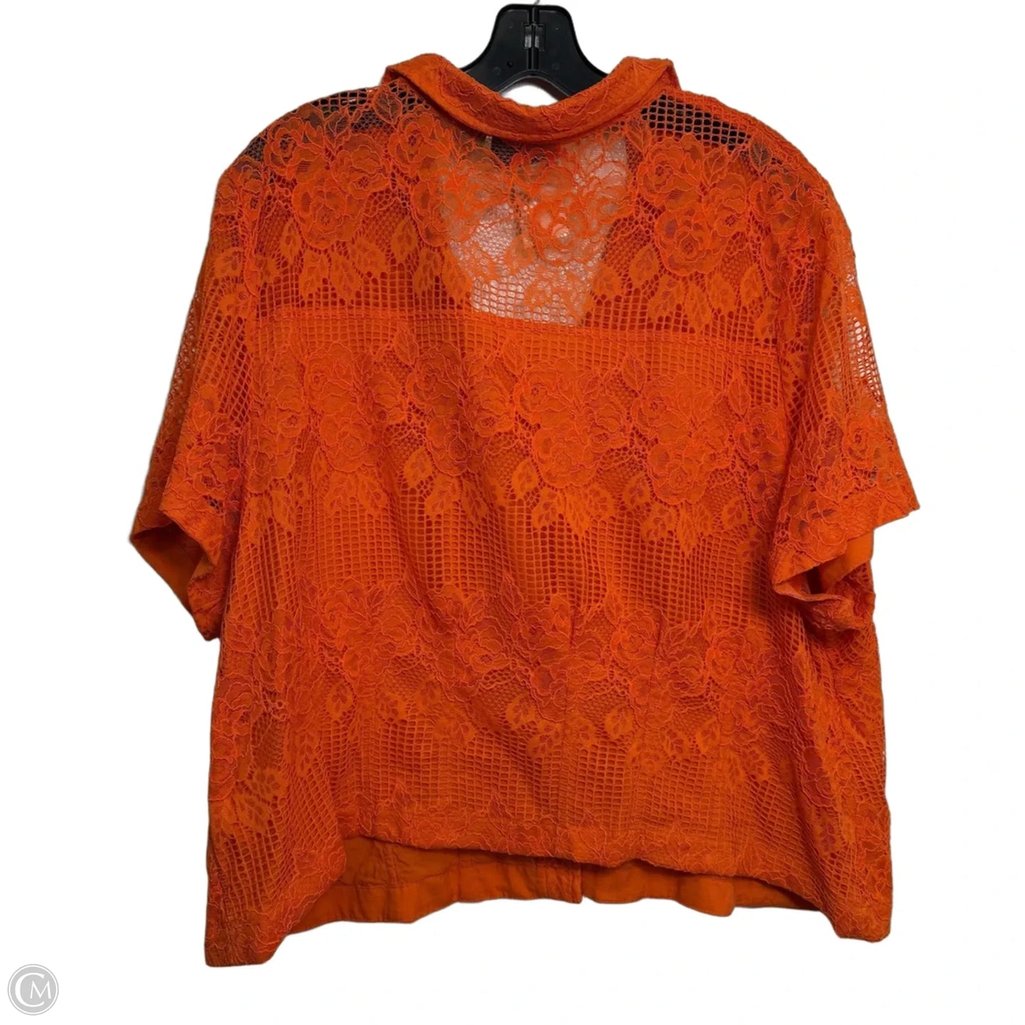 Top Short Sleeve By Maeve In Orange, Size: 3x