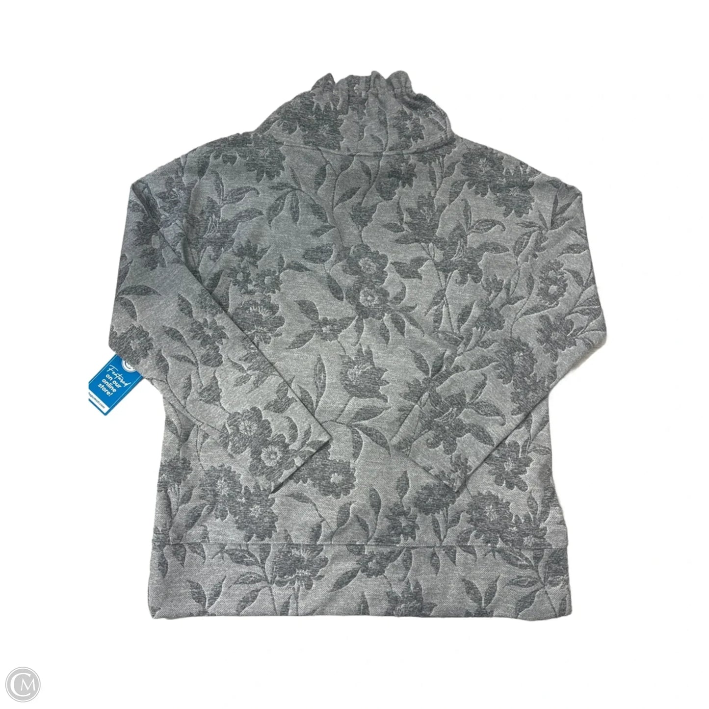 Athletic Top Long Sleeve Collar By Talbots In Grey, Size: L