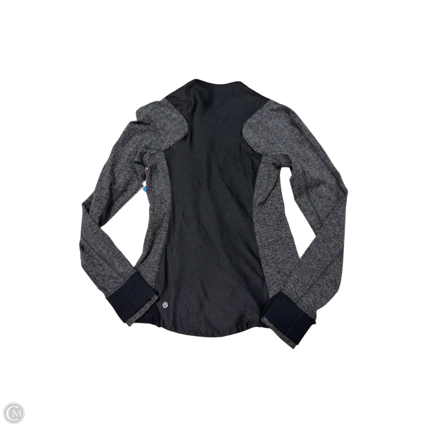 Athletic Jacket By Lululemon In Black & Grey, Size: S