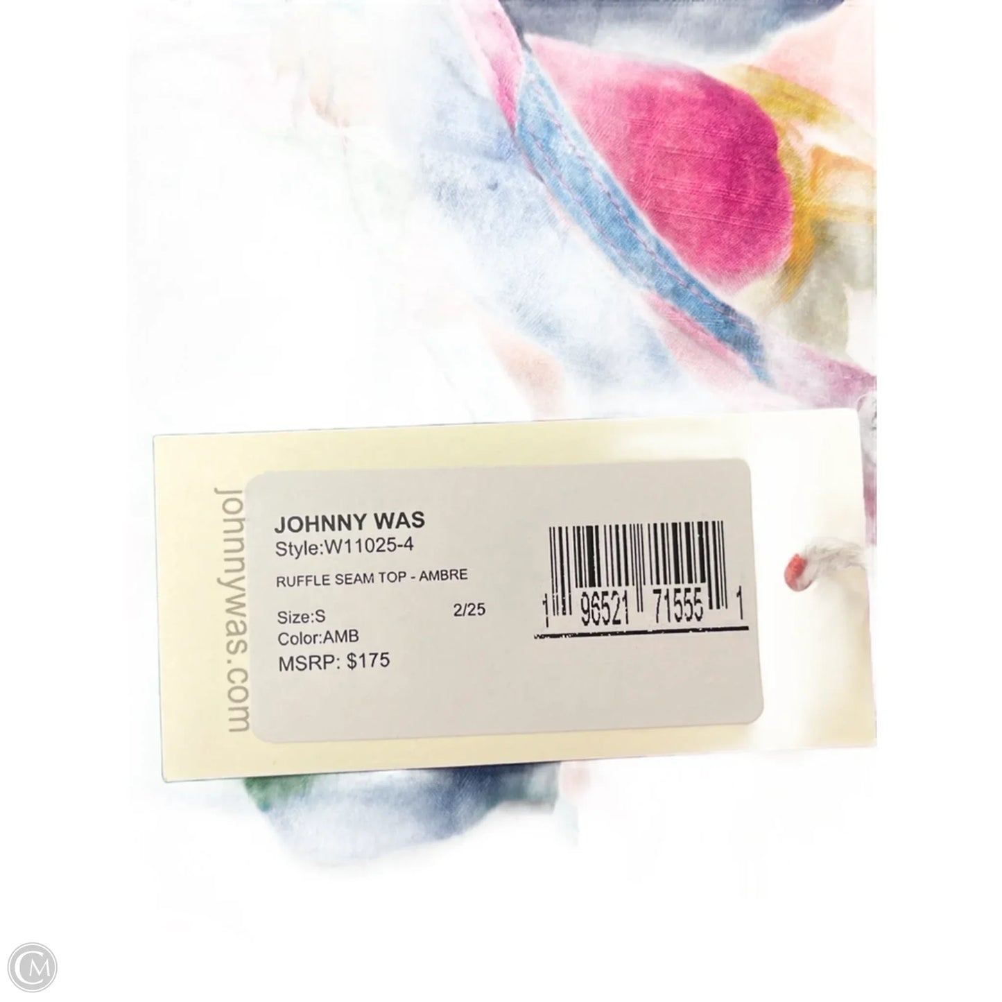 Top Short Sleeve By Johnny Was In Multi-colored, Size: S