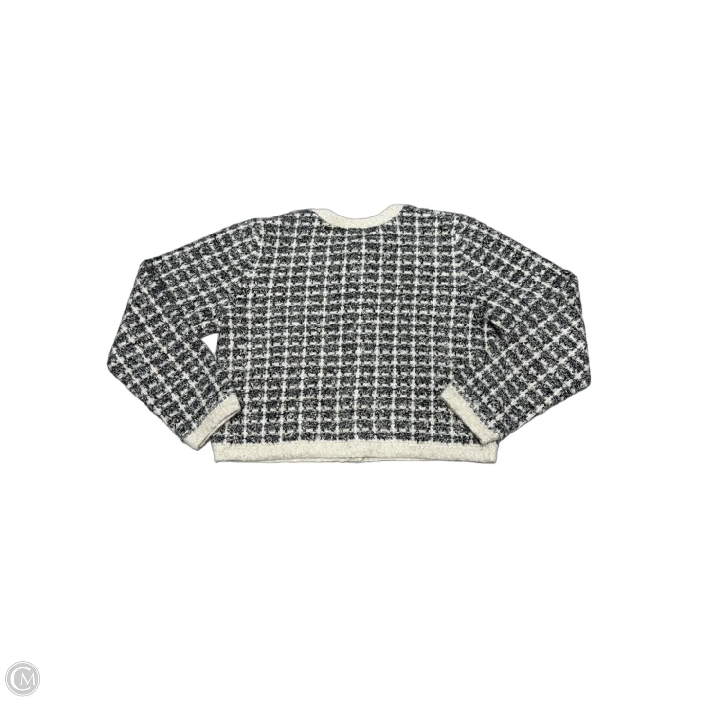 Sweater Cardigan By Splendid In Grey & White, Size: S