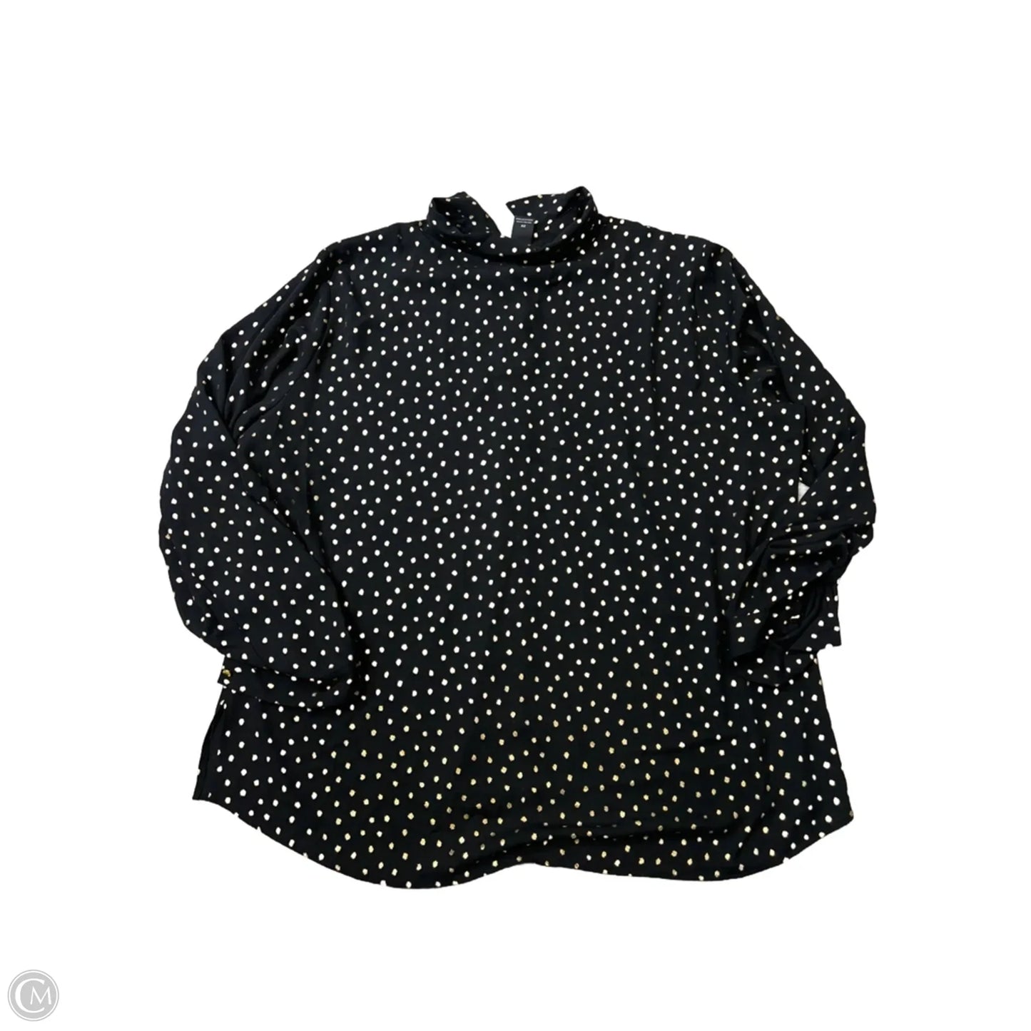 Top Long Sleeve By Investments In Black, Size: 2x