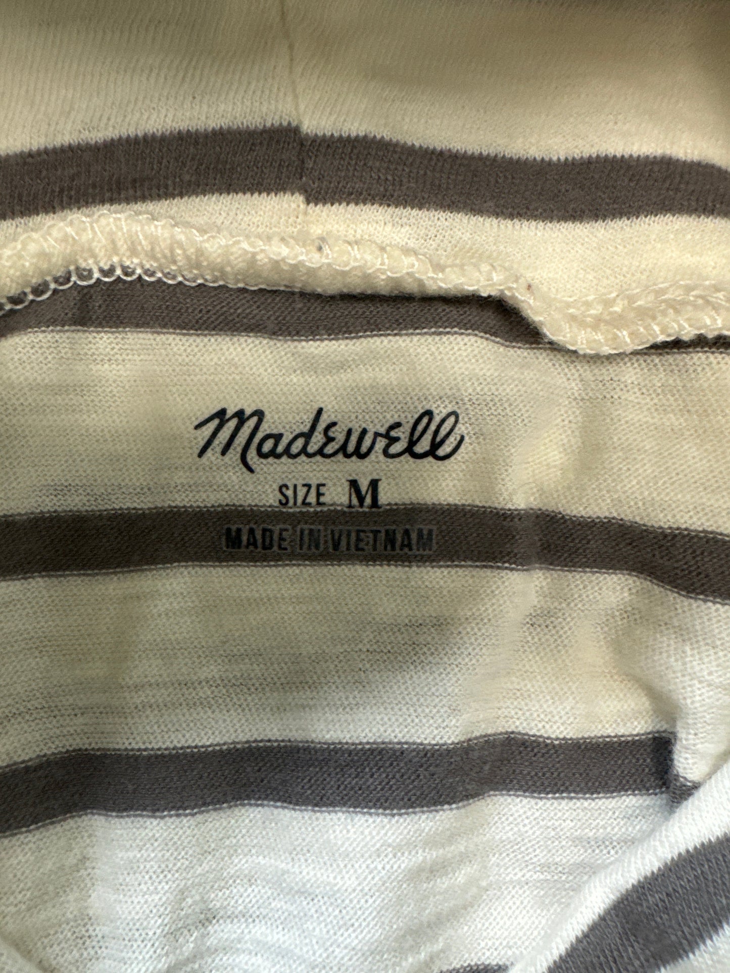 Top Long Sleeve By Madewell In Striped Pattern, Size: M