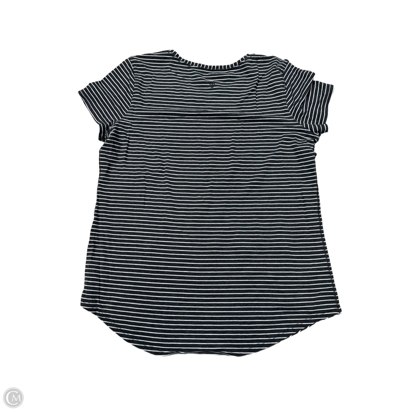 Athletic Top Short Sleeve By Lululemon In Striped Pattern, Size: M