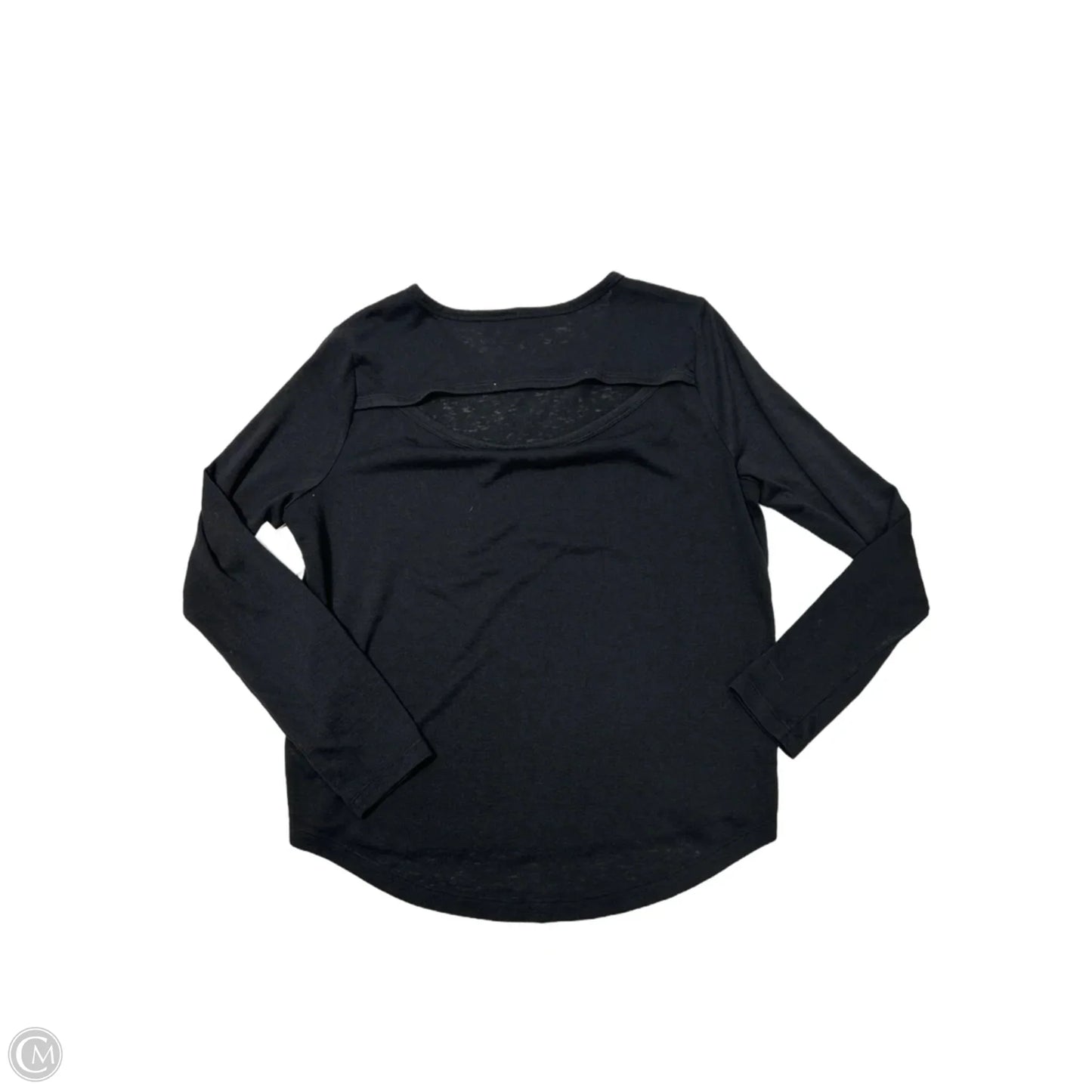 Athletic Top Long Sleeve Collar By Athleta In Black, Size: M