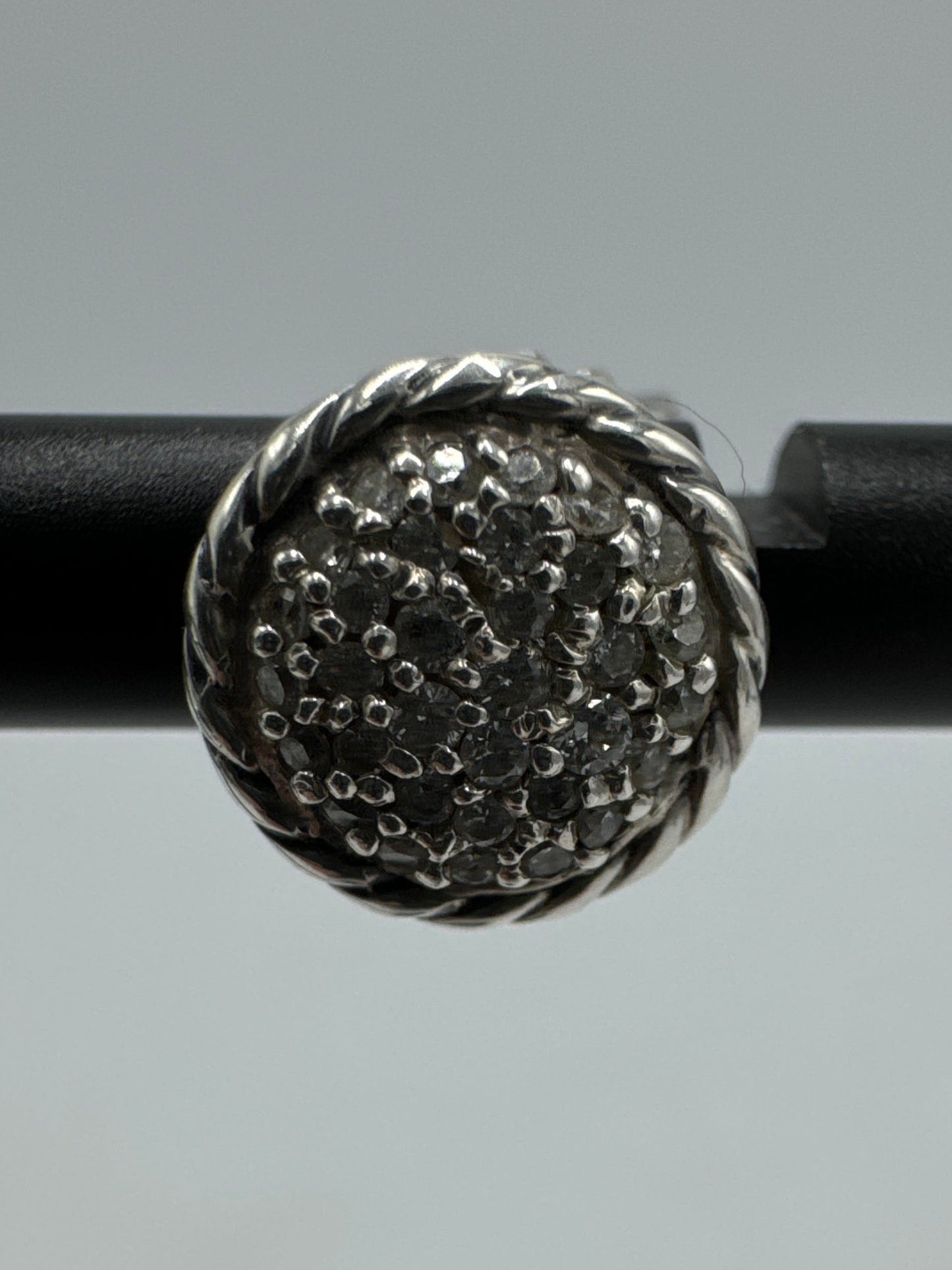 David Yurman Petite Black Pave Stud Diamond Luxury Designer Earrings