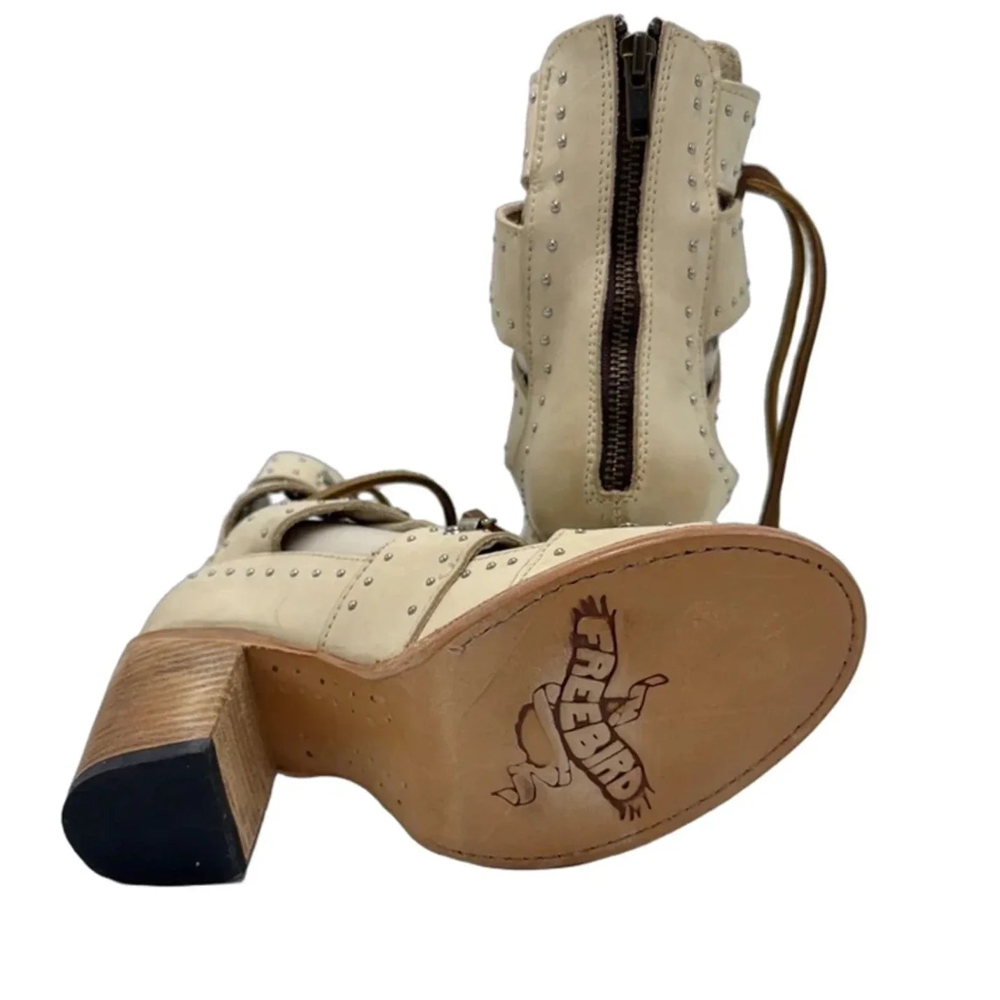 Shoes Heels Block By Freebird In Cream, Size: 9