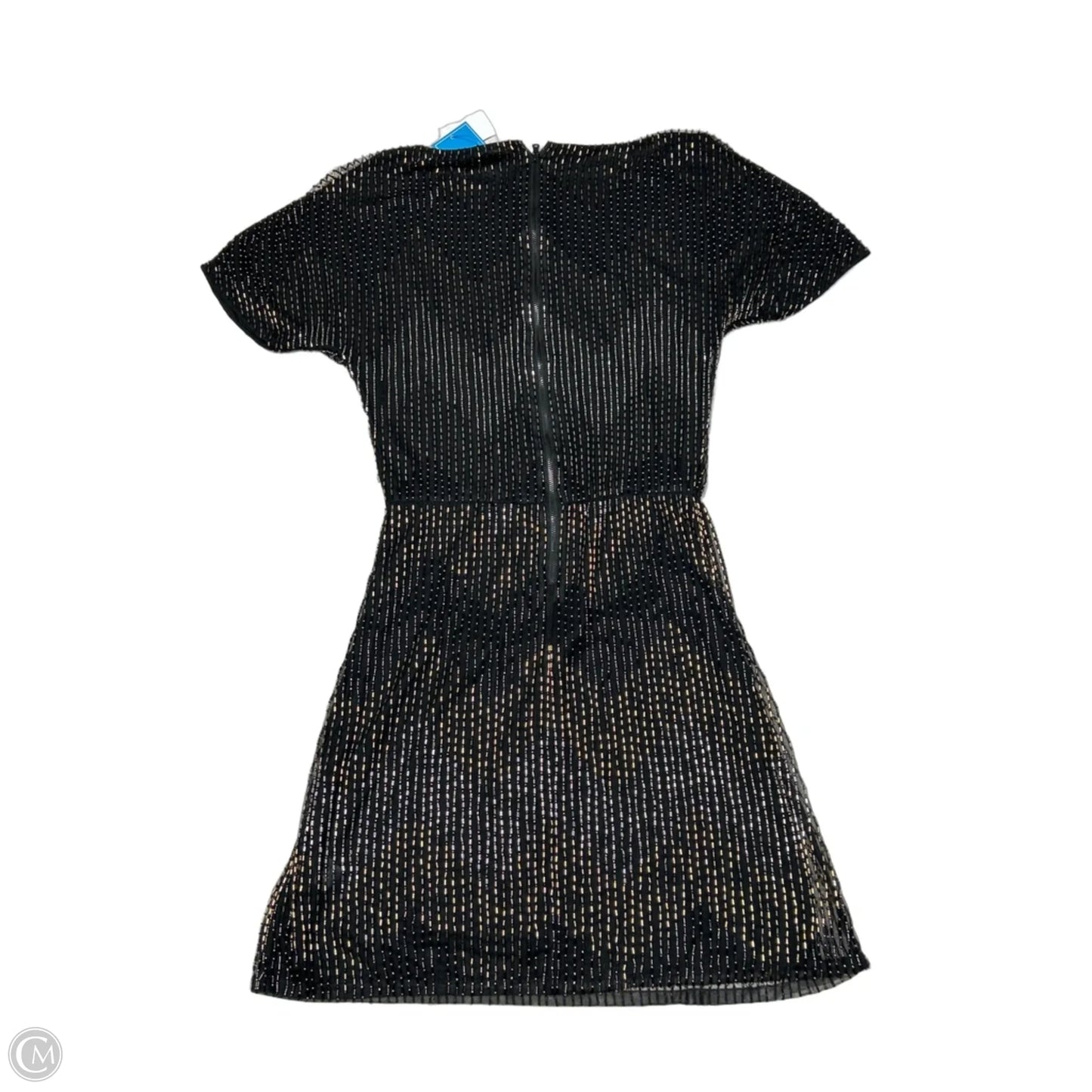 Dress Designer By Alice + Olivia In Black & Gold, Size: S