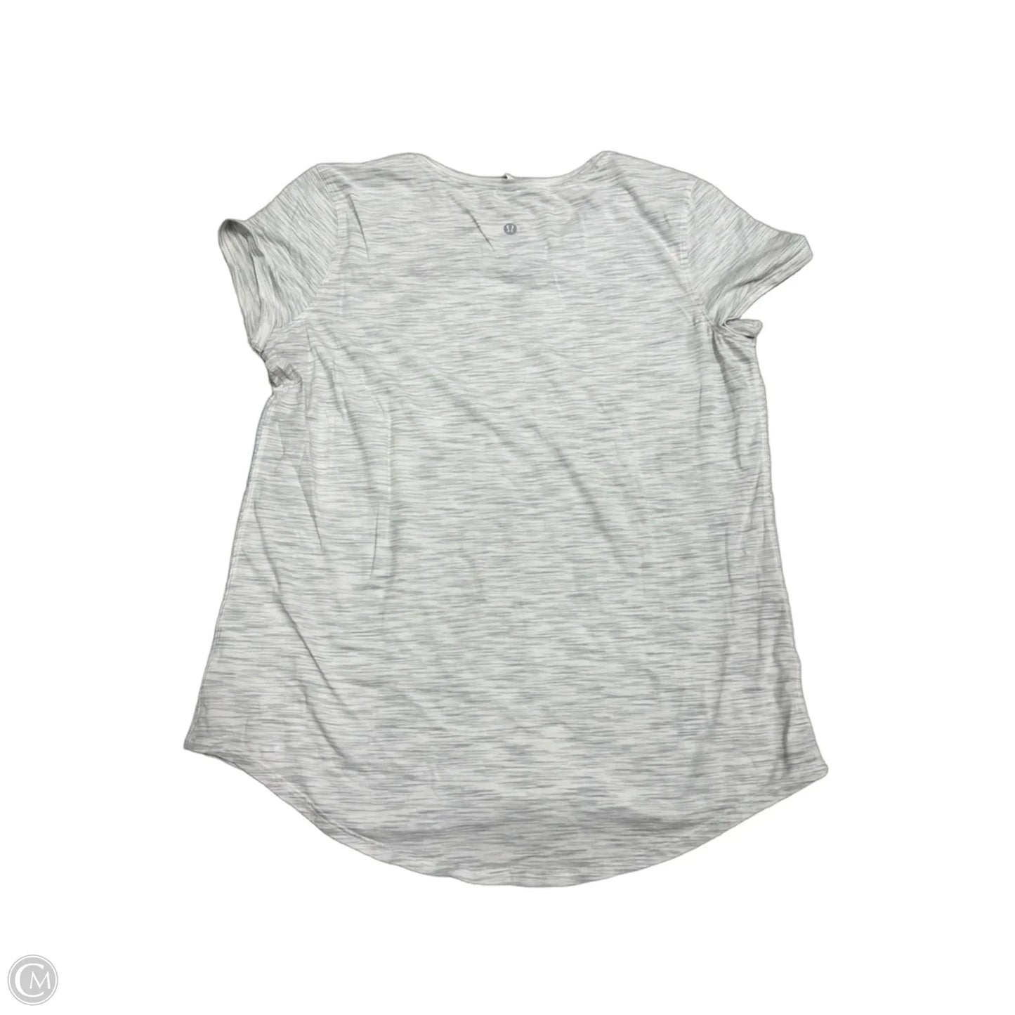 Athletic Top Short Sleeve By Lululemon In Grey, Size: 10