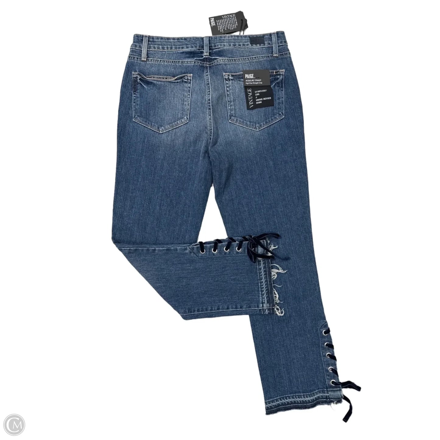 Jeans Straight By Paige In Blue Denim, Size: 10