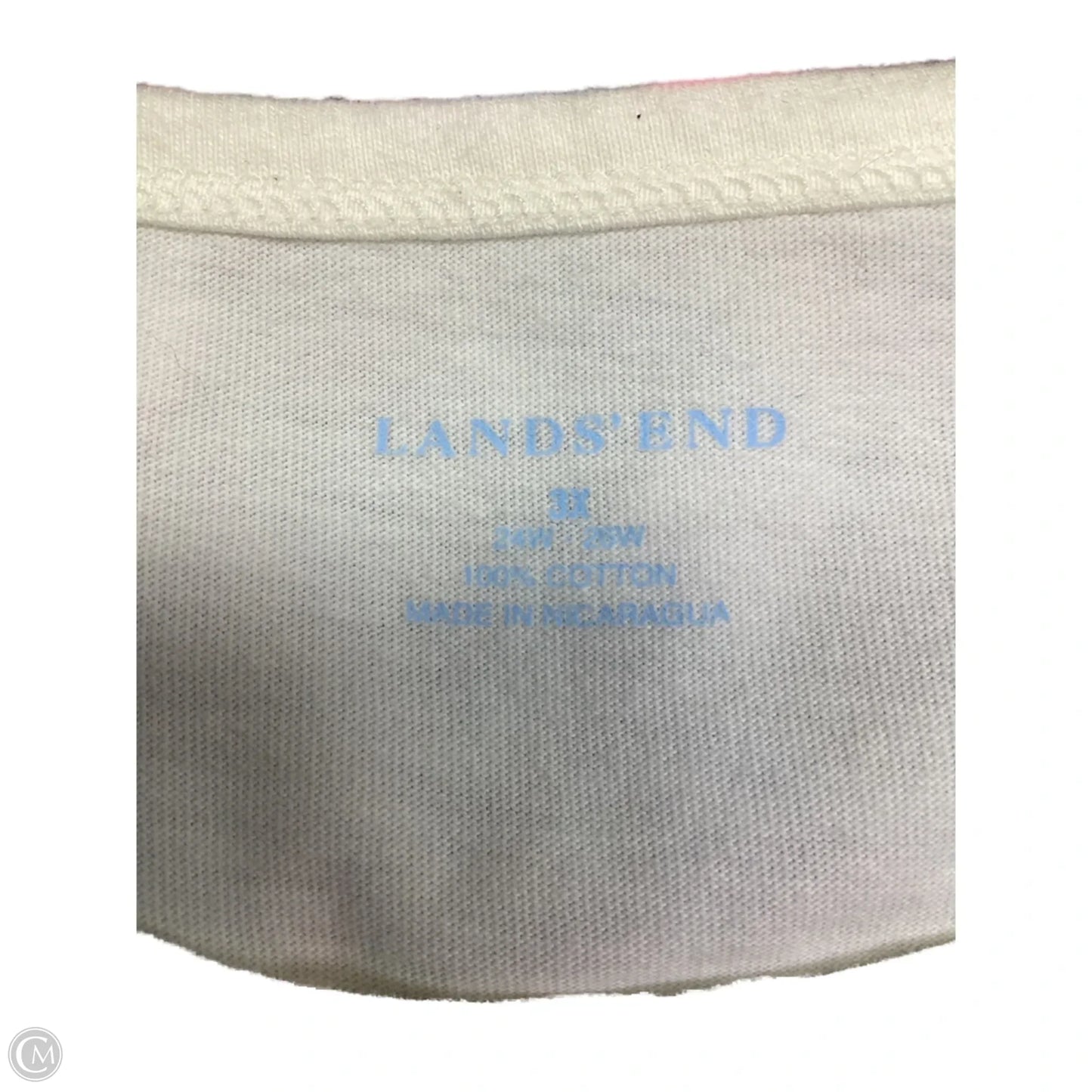 Top Short Sleeve By Lands End In Ivory, Size: 3x
