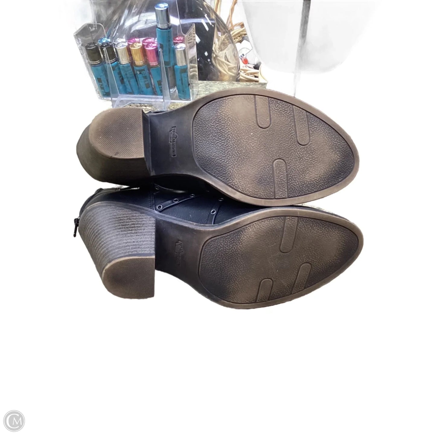 Boots Ankle Heels By Fergalicious In Black, Size: 8.5