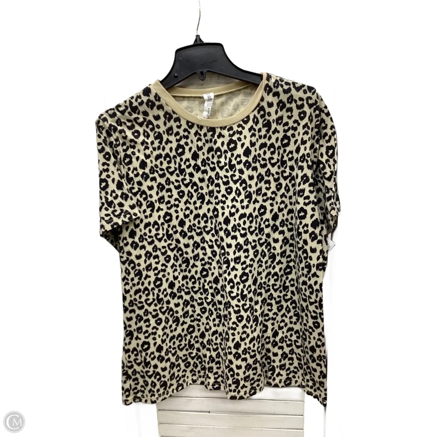 Top Short Sleeve By Clothes Mentor In Leopard Print, Size: Xxl