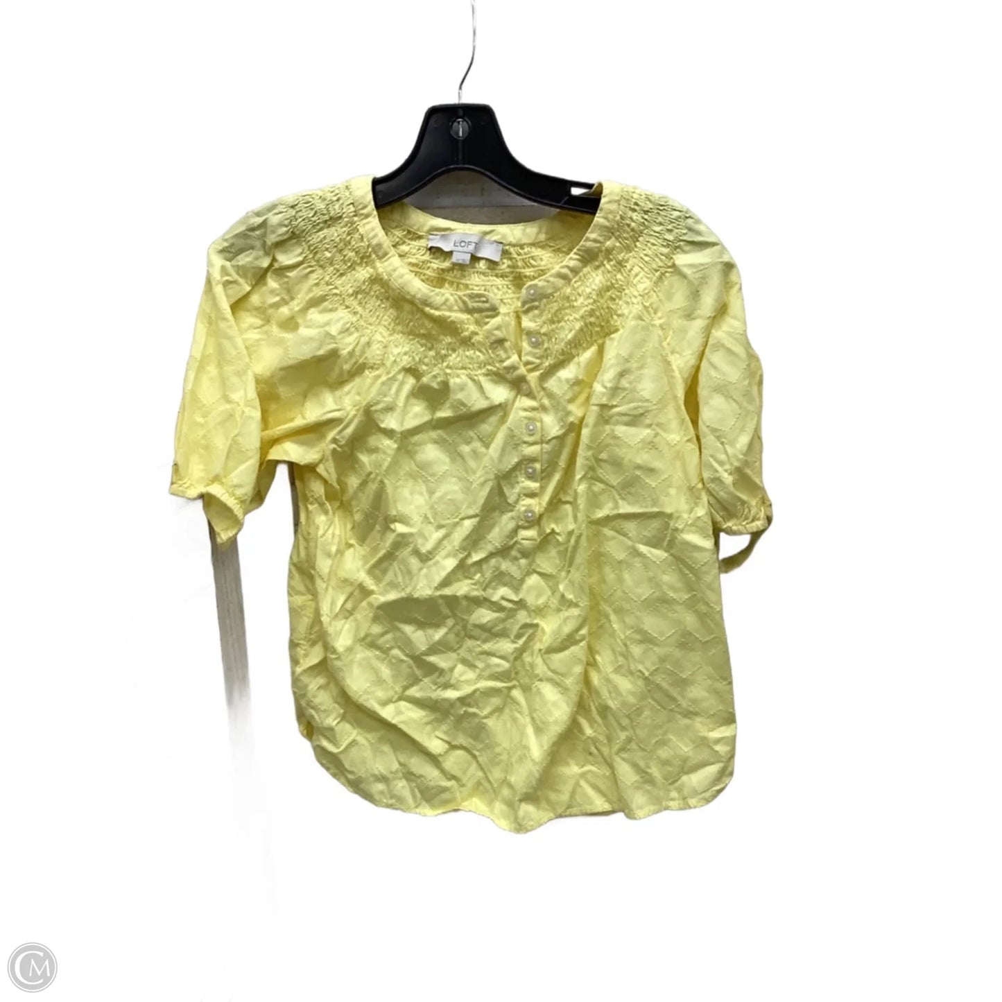 Top Short Sleeve By Loft In Yellow, Size: Xs