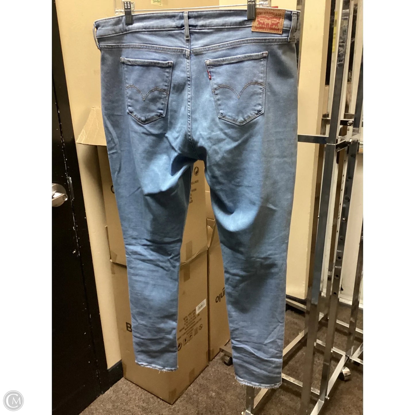 Jeans Skinny By Levis In Blue Denim, Size: 12