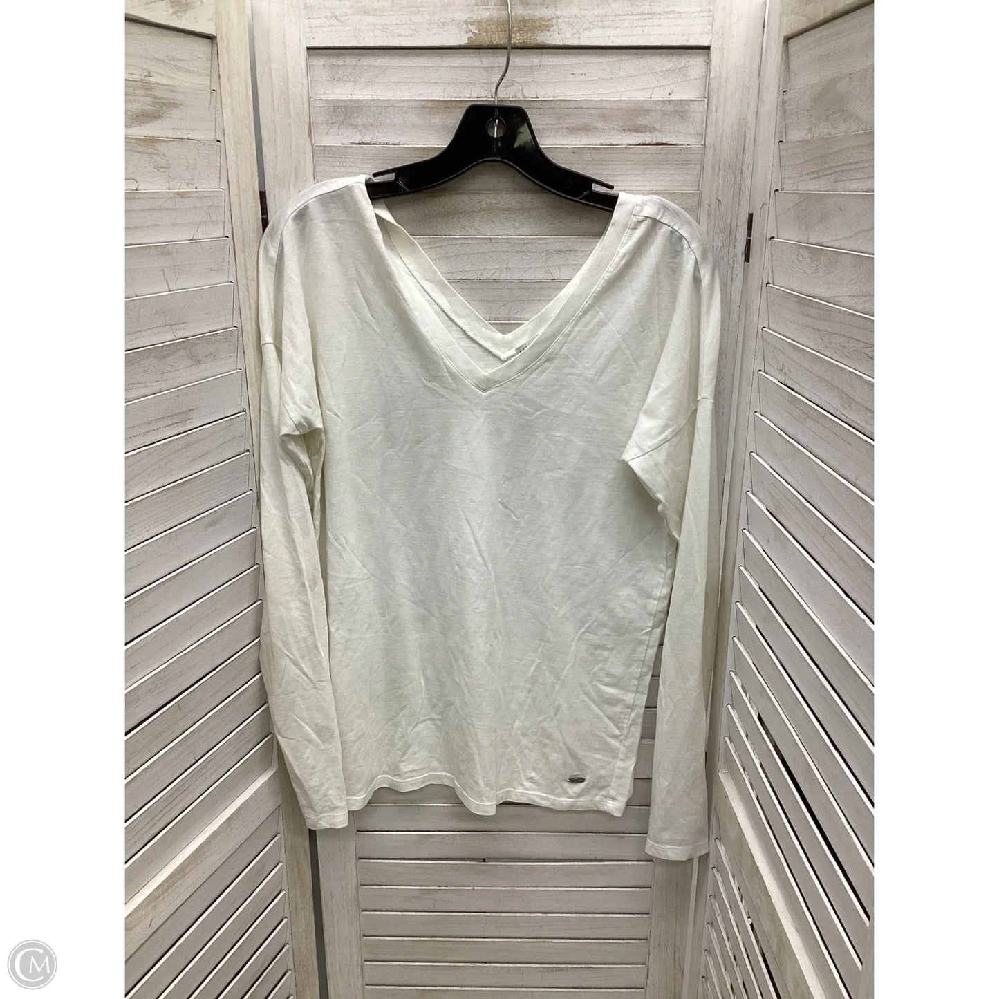 Top Long Sleeve By Lacoste In White, Size: Xl
