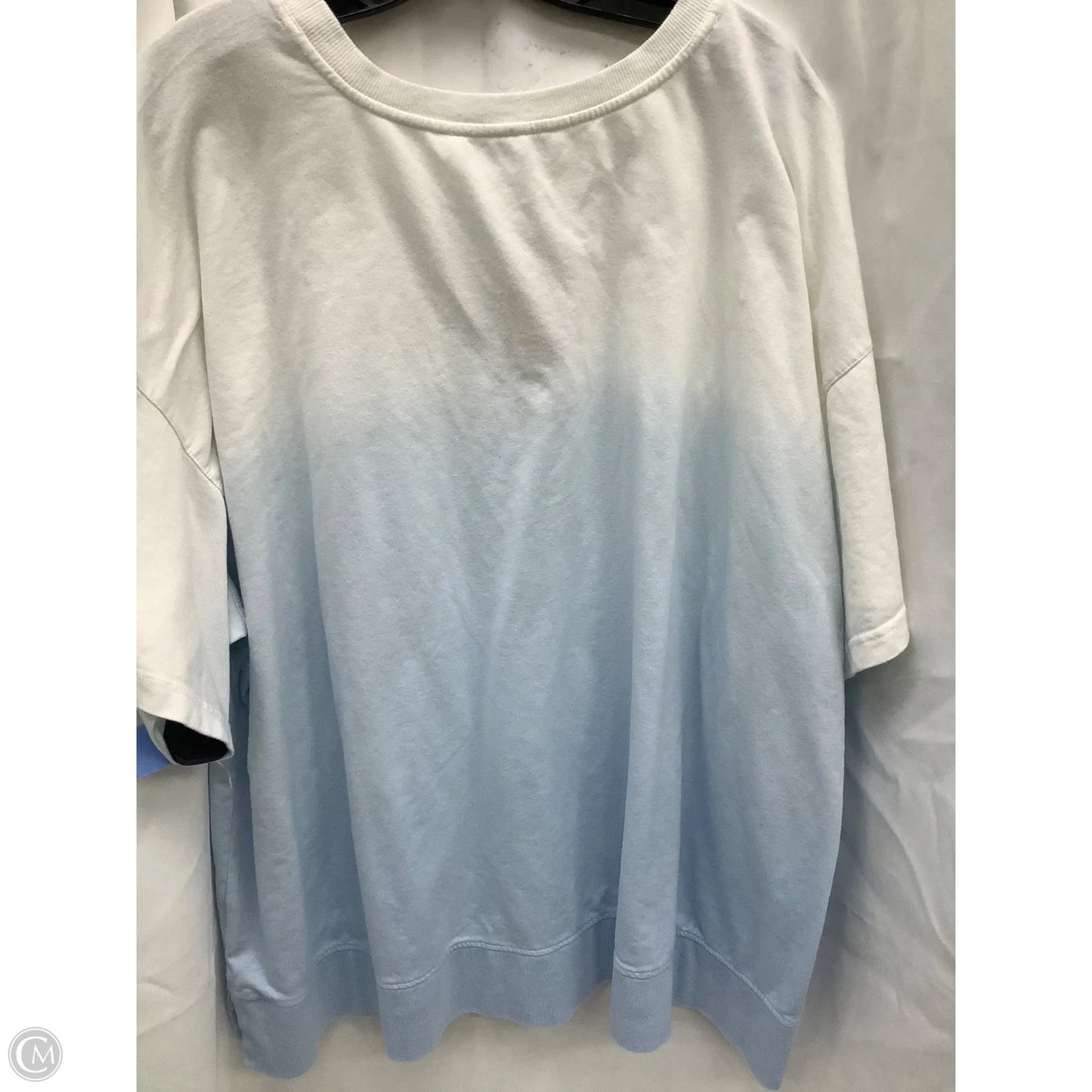 Top Short Sleeve By Jane And Delancey In Blue & White, Size: 3x