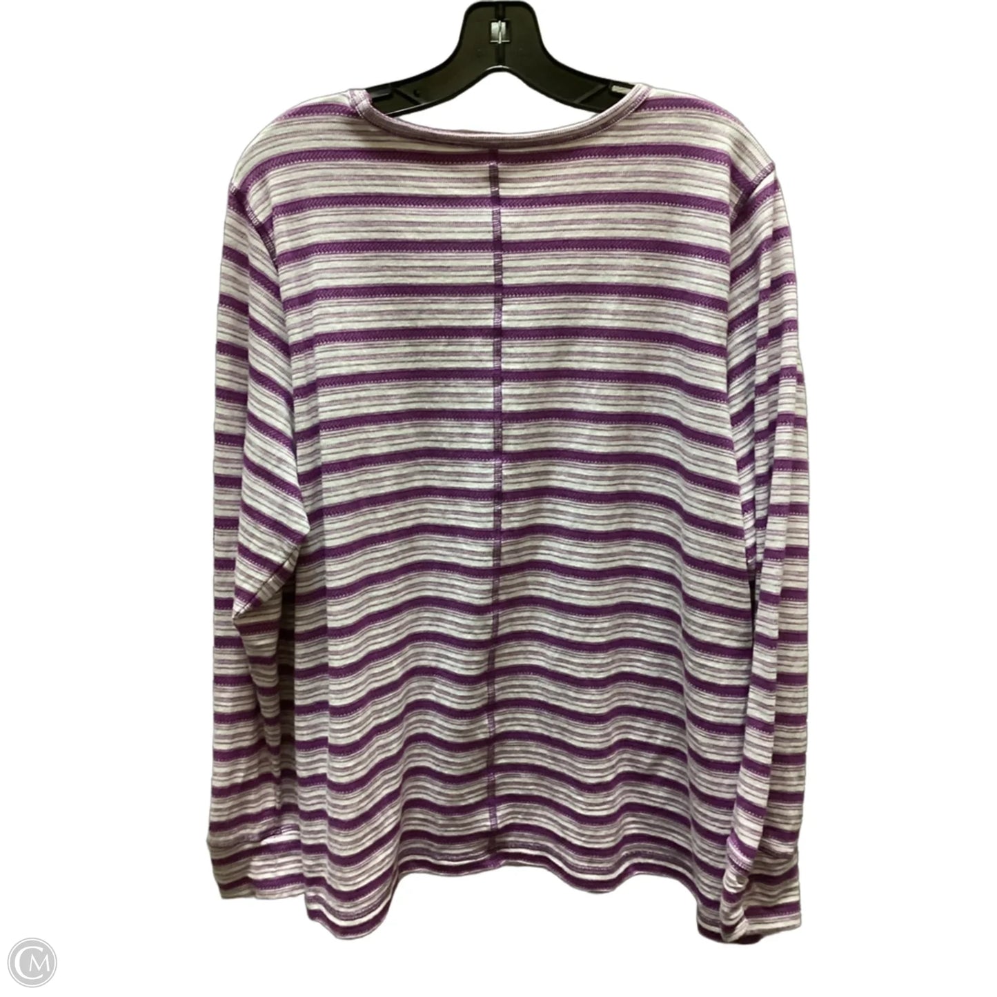 Top Long Sleeve By Talbots In Striped Pattern, Size: 2x