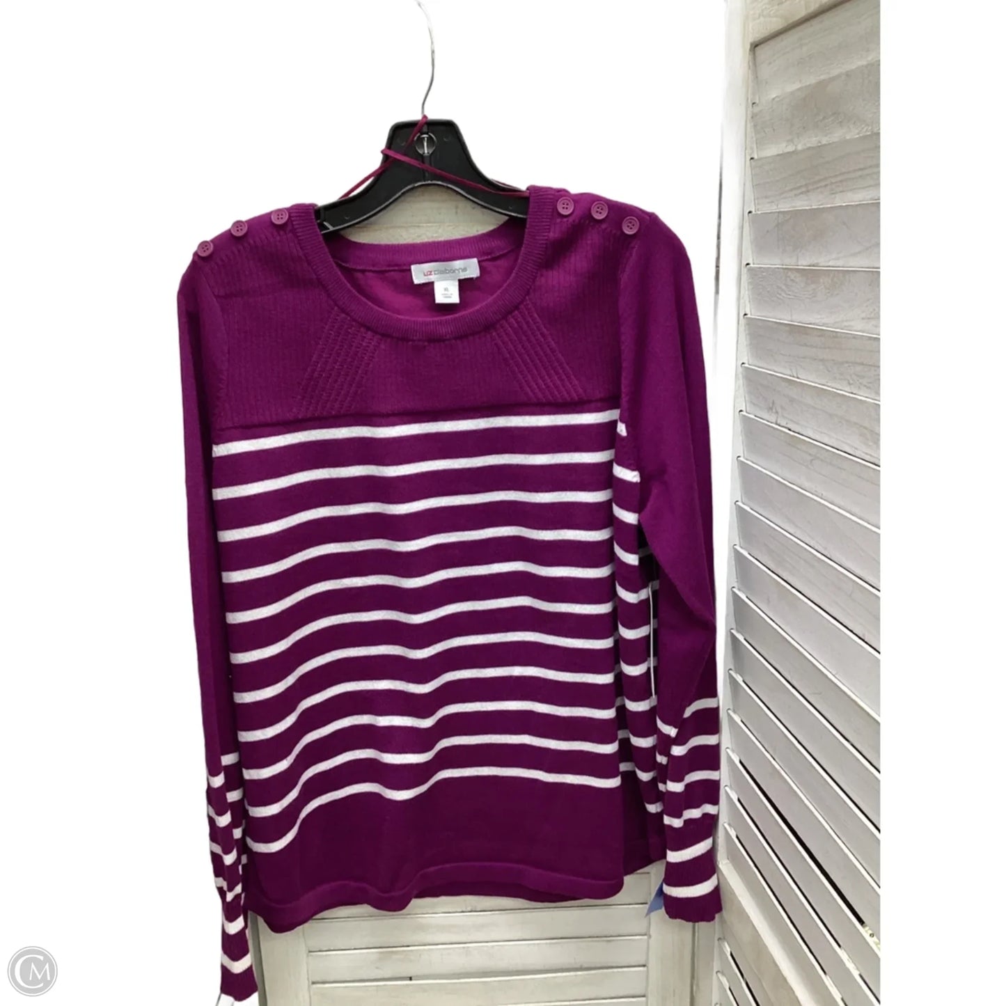 Top Long Sleeve By Liz Claiborne In Purple, Size: Xl