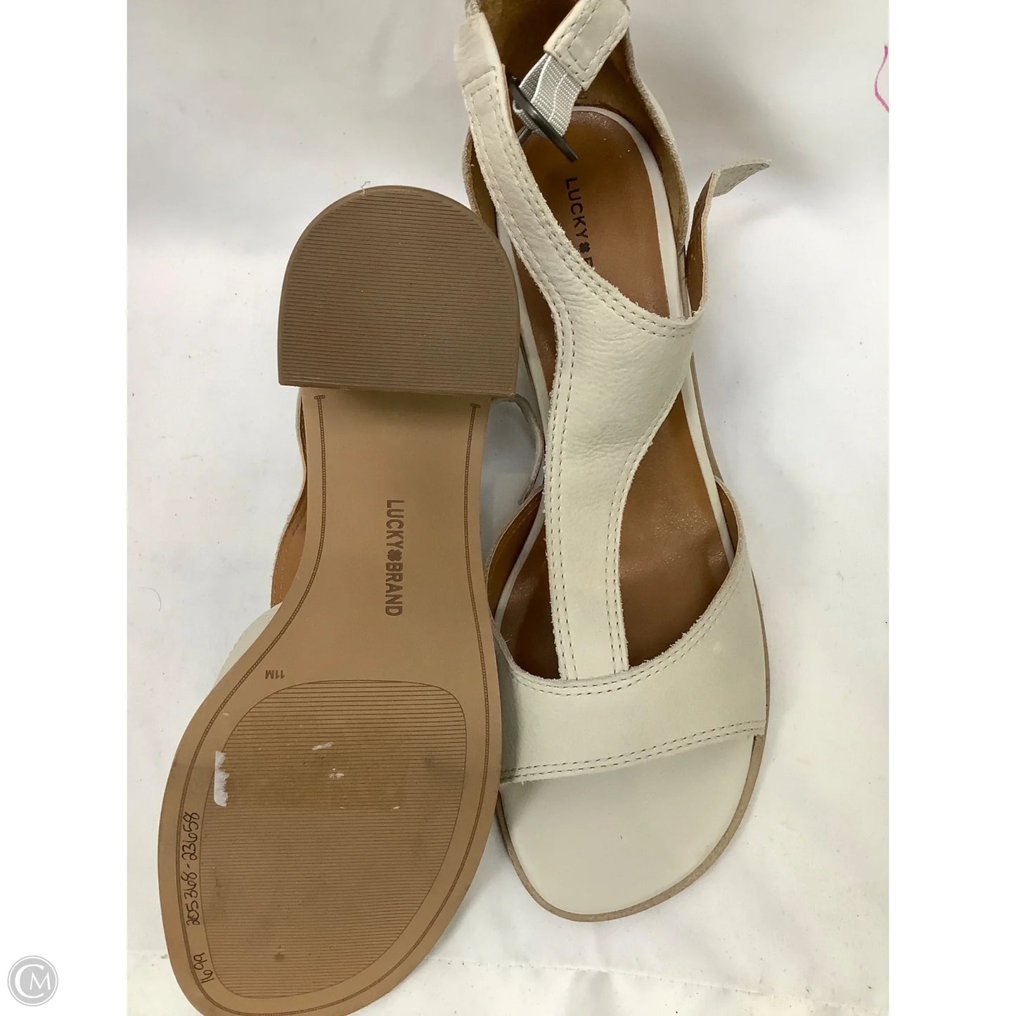 Sandals Heels Block By Lucky Brand In Beige, Size: 11