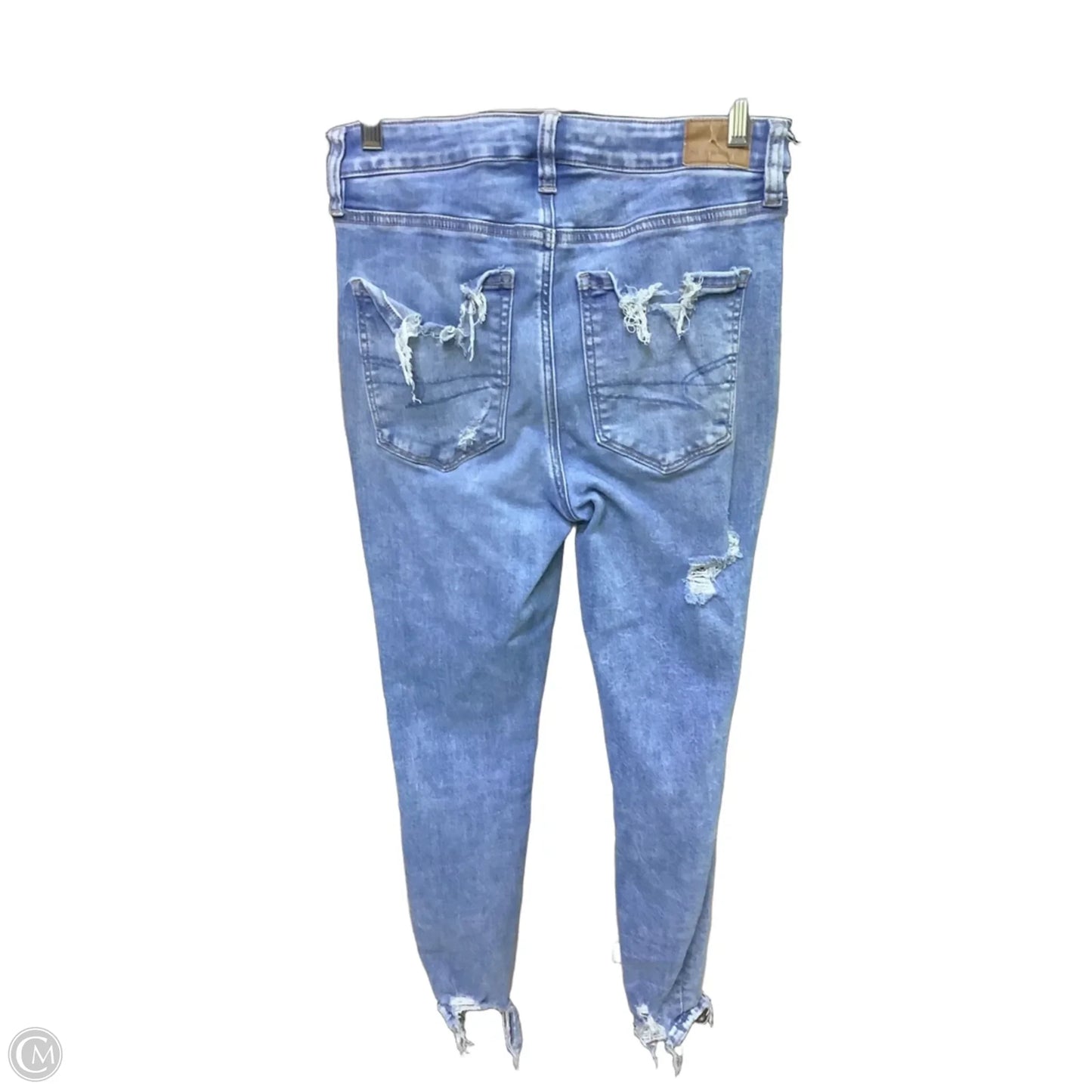 Jeans Skinny By American Eagle In Blue Denim, Size: 4
