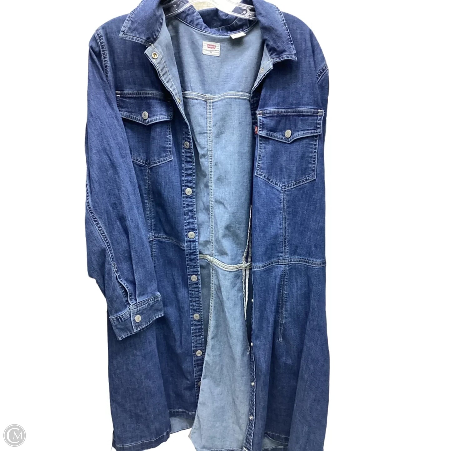 Dress Casual Midi By Levis In Blue Denim, Size: 3x