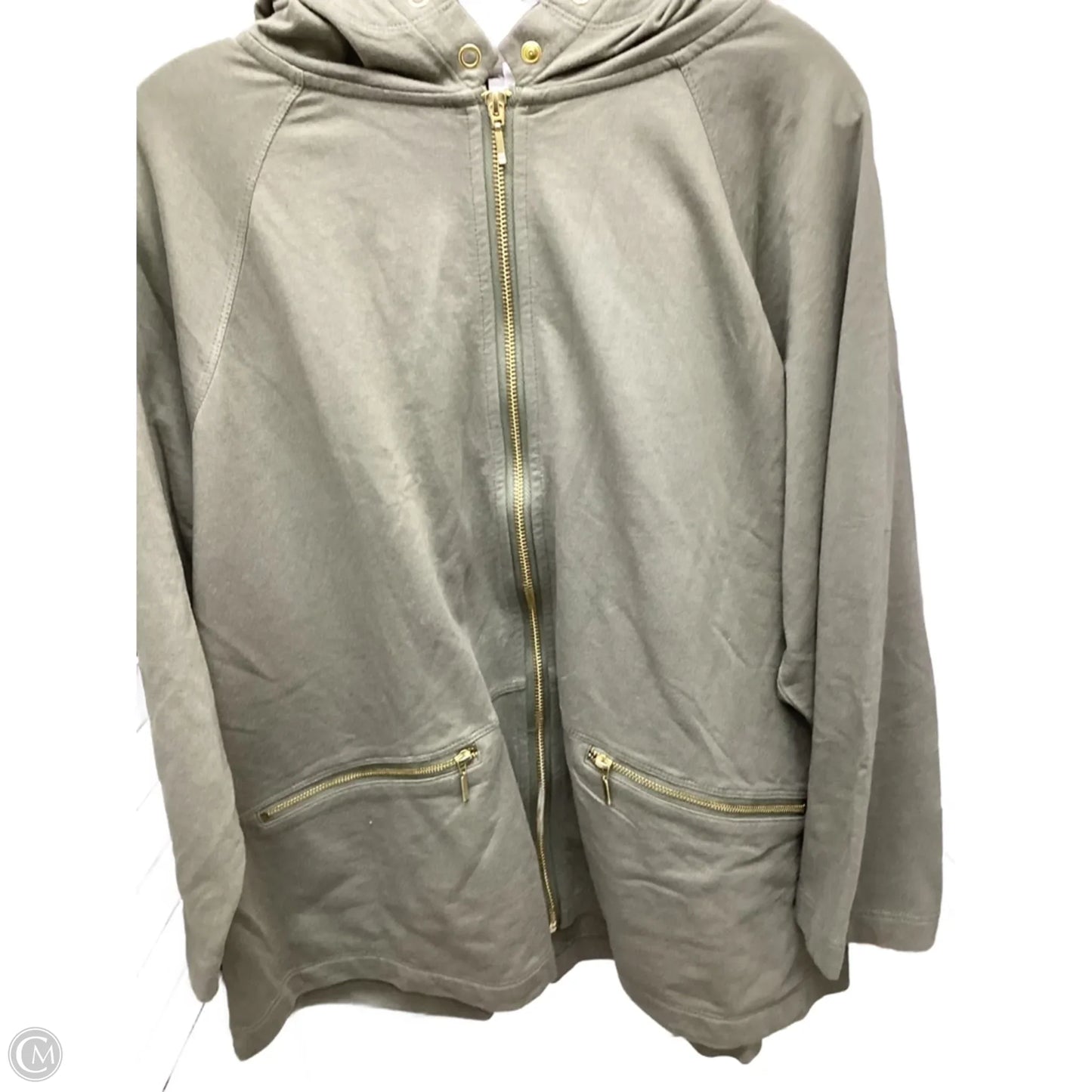 Jacket Shirt By Chicos In Green, Size: Xl