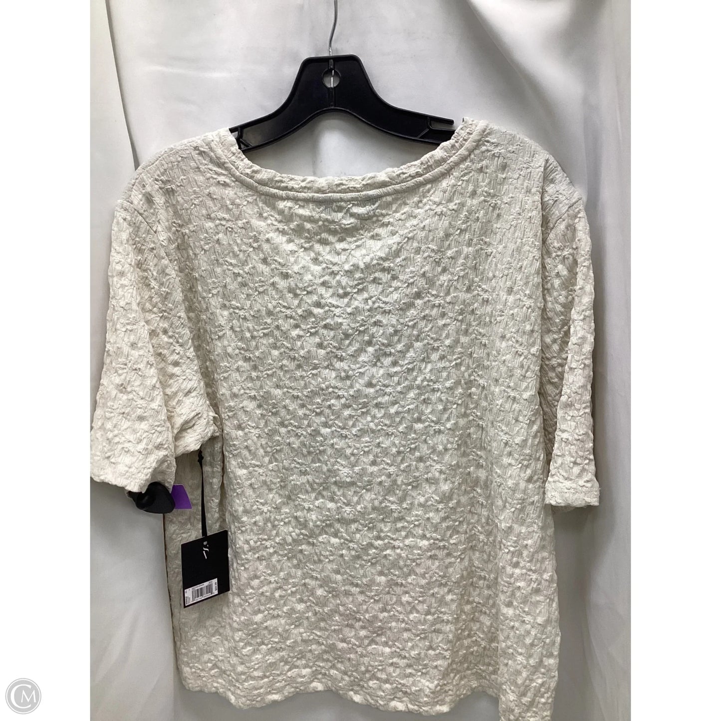 Top Short Sleeve By Simply Vera In Ivory, Size: Xxl