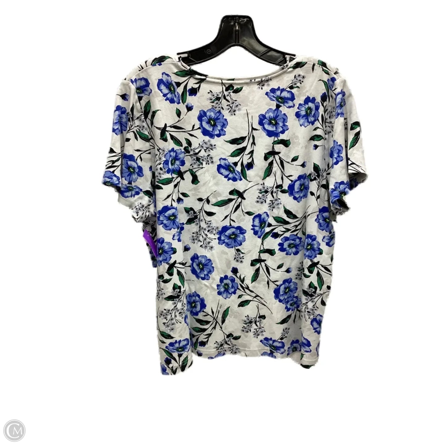 Top Short Sleeve By Croft And Barrow In Floral Print, Size: 1x