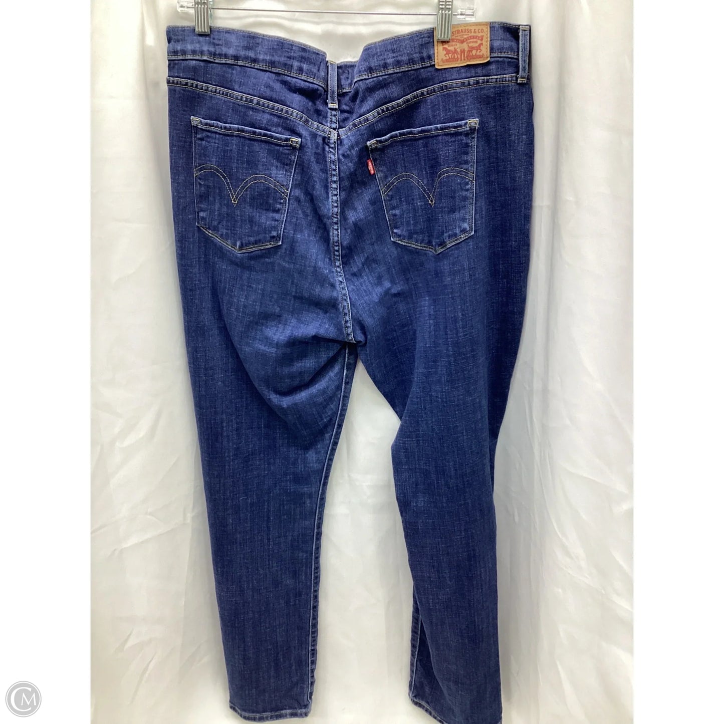 Jeans Straight By Levis In Blue Denim, Size: 12