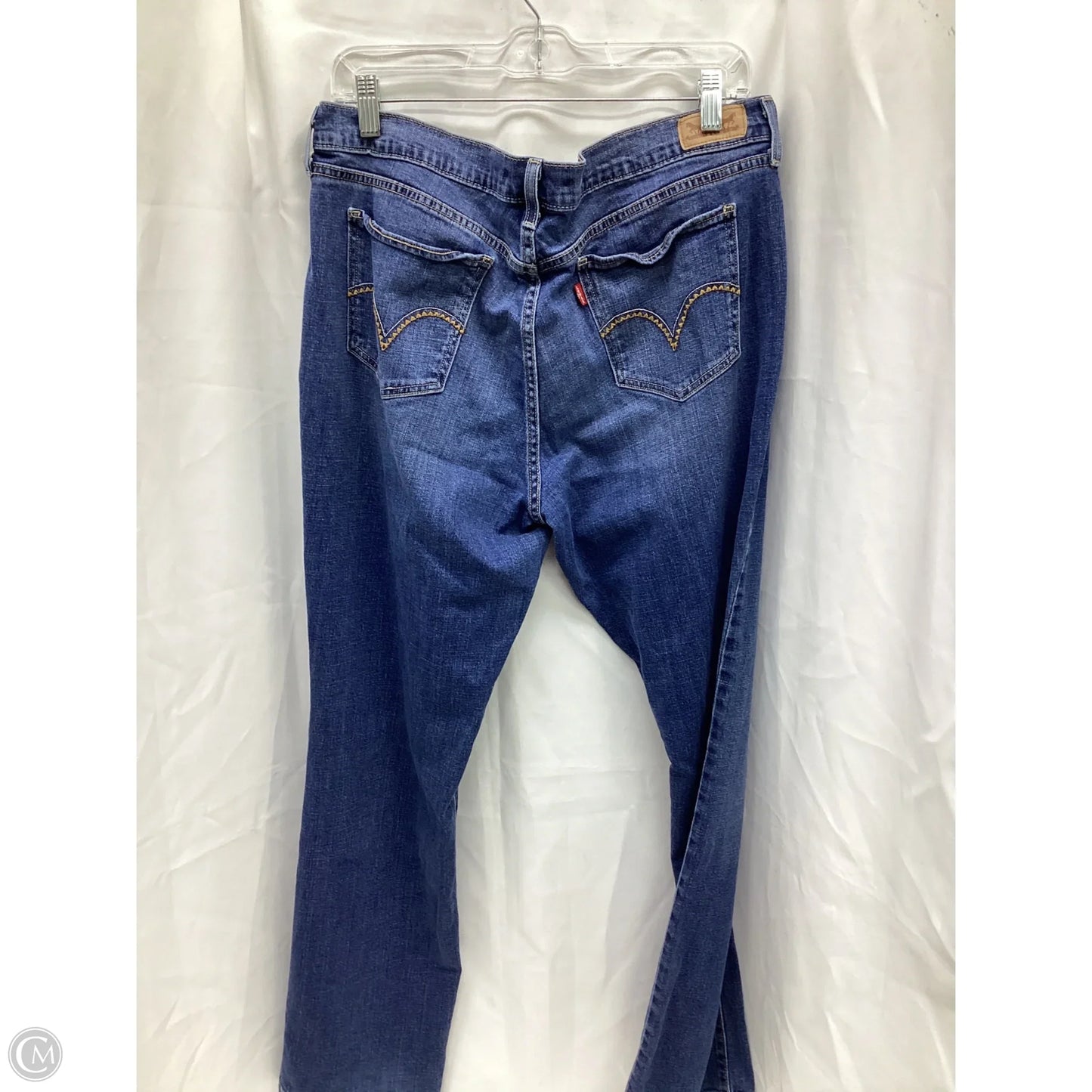Jeans Straight By Levis In Blue Denim, Size: 16