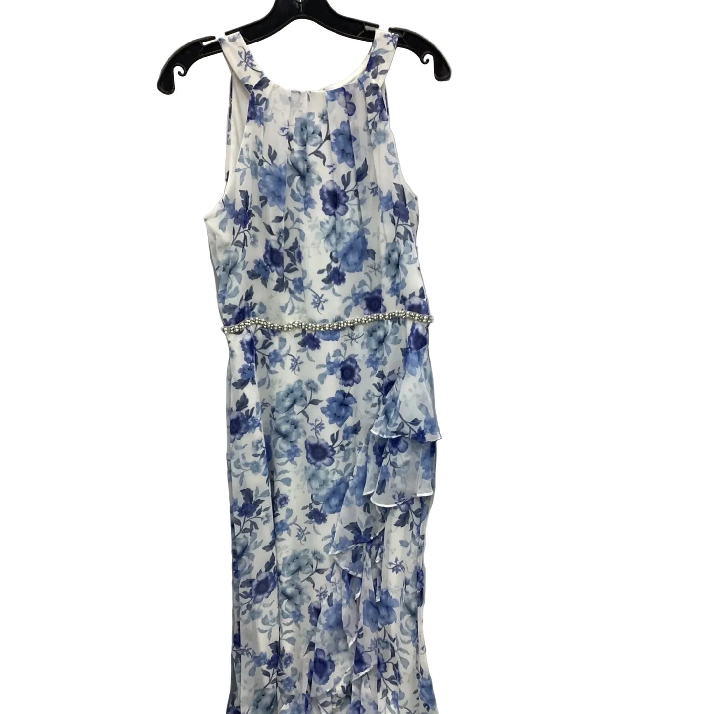 Dress Casual Maxi By Clothes Mentor In Blue & White, Size: 10