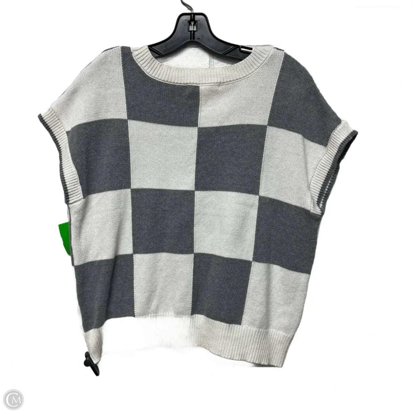 Vest Sweater By Moon And Madison In Grey & White, Size: L