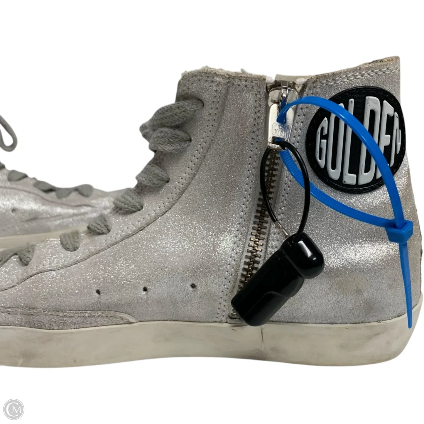Shoes Luxury Designer By Golden Goose In Silver, Size: 5.5