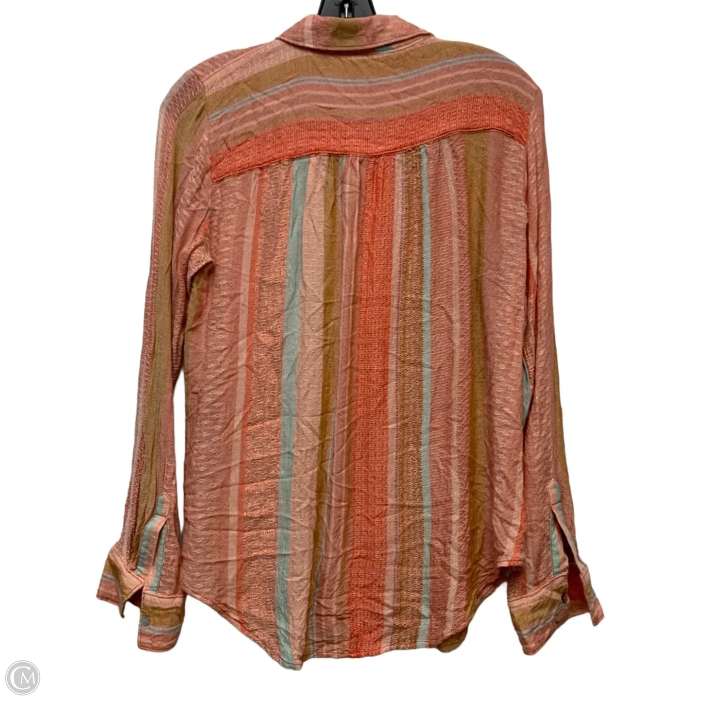 Top Long Sleeve By Maeve In Orange & Pink, Size: S