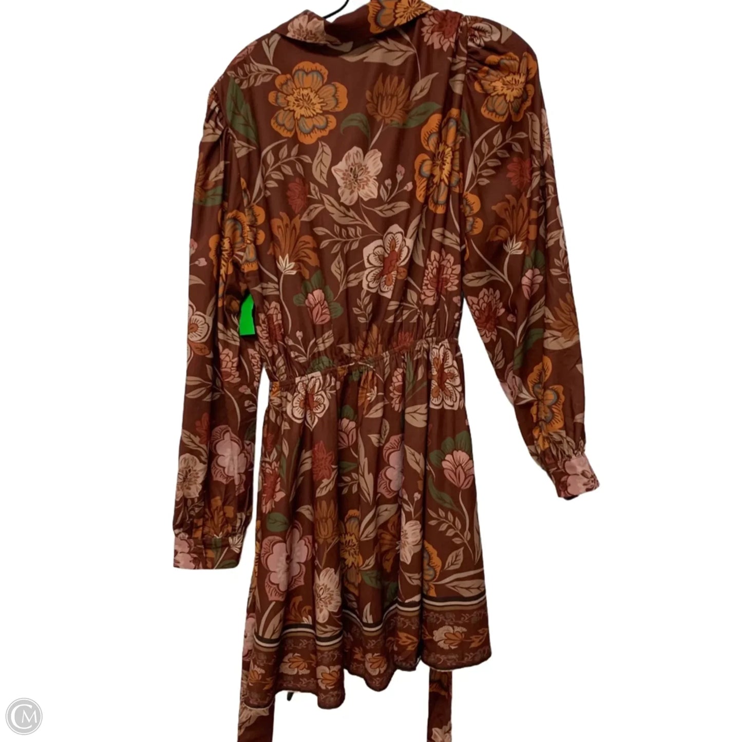 Dress Casual Short By Flying Tomato In Brown & Orange, Size: L