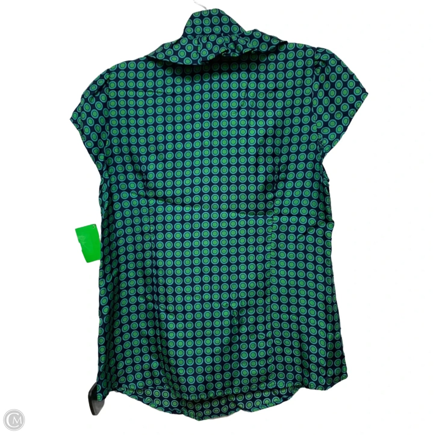 Blouse Short Sleeve By Elizabeth Mckay In Blue & Green, Size: Xs