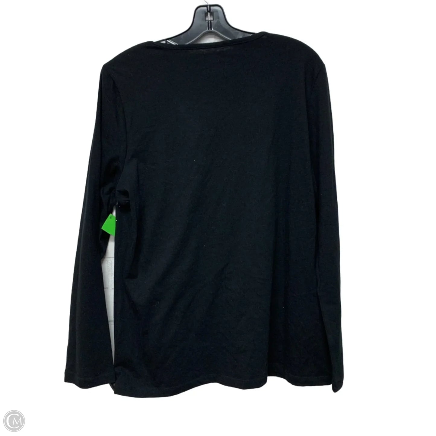 Top Long Sleeve By Kim Rogers In Black & Gold, Size: Xl