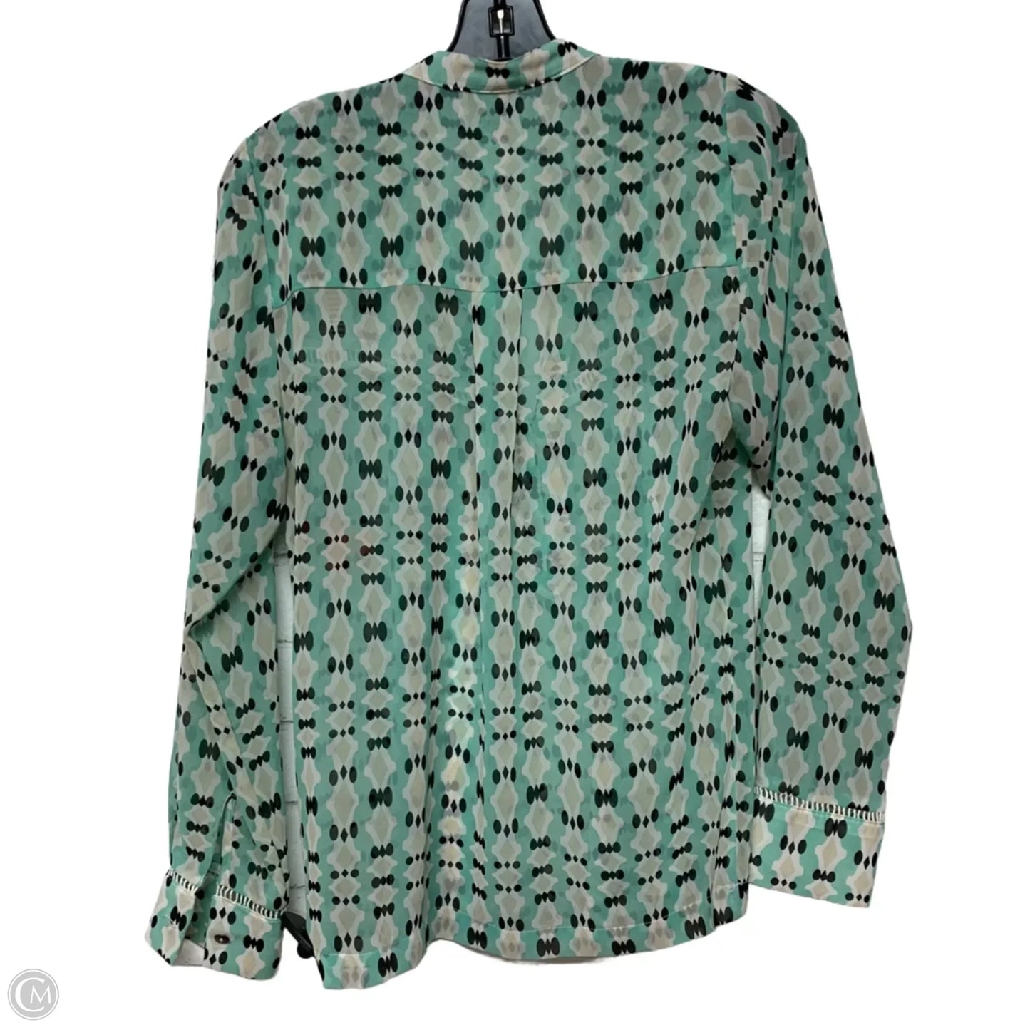 Blouse Long Sleeve By Dolan Left Coast In Blue & Tan, Size: S