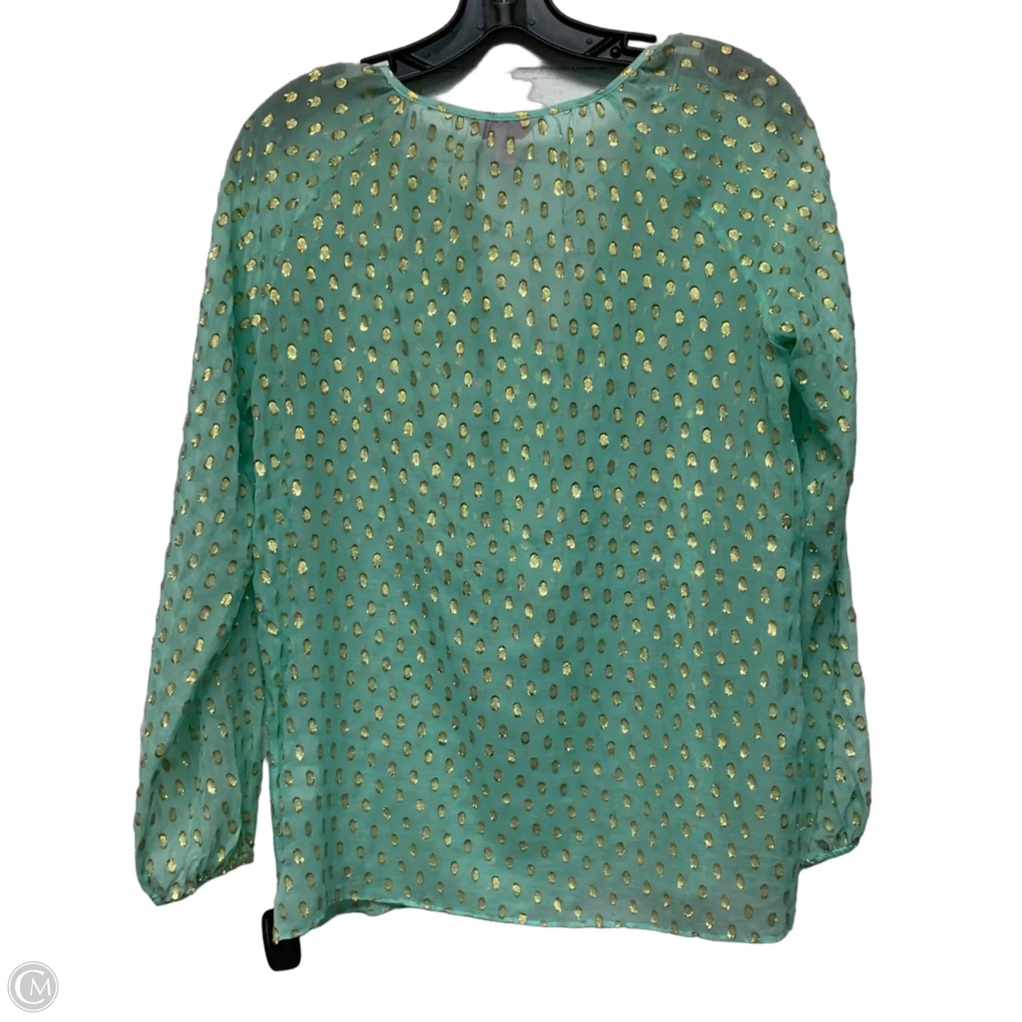 Top Long Sleeve Designer By Lilly Pulitzer In Blue & Gold, Size: Xs